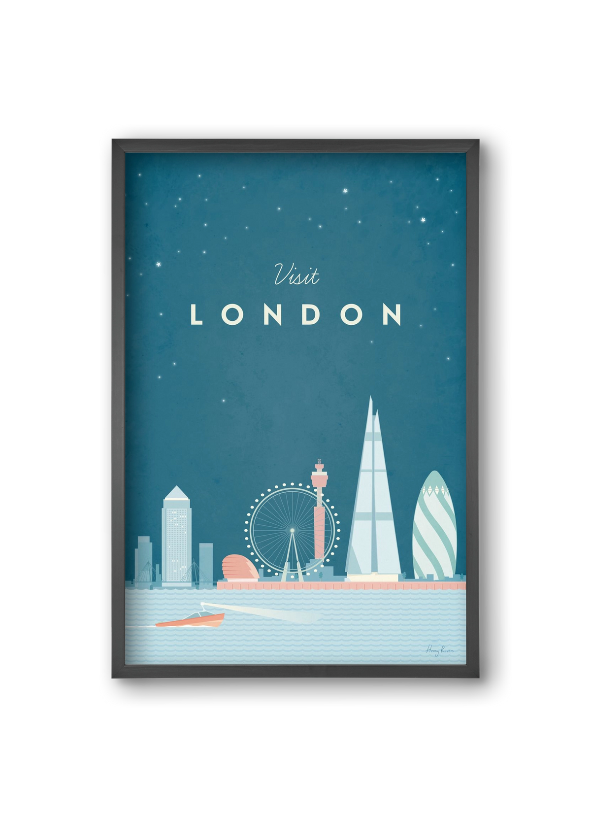 London Travel Poster, 20x30 cm (20x30 cm), Fekete keret