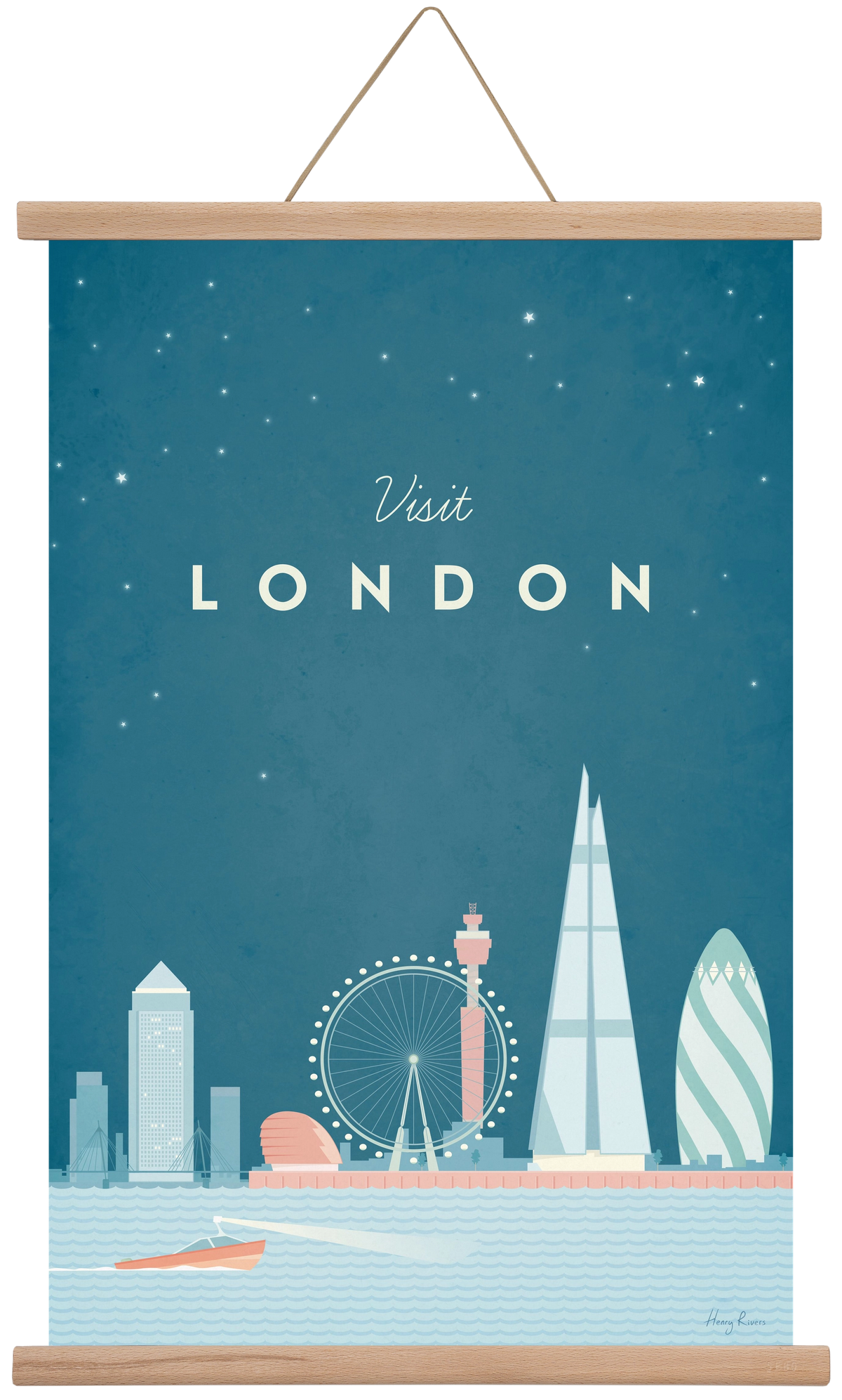 London Travel Poster, 40x60 cm (40x60 cm), Tölgy akasztó