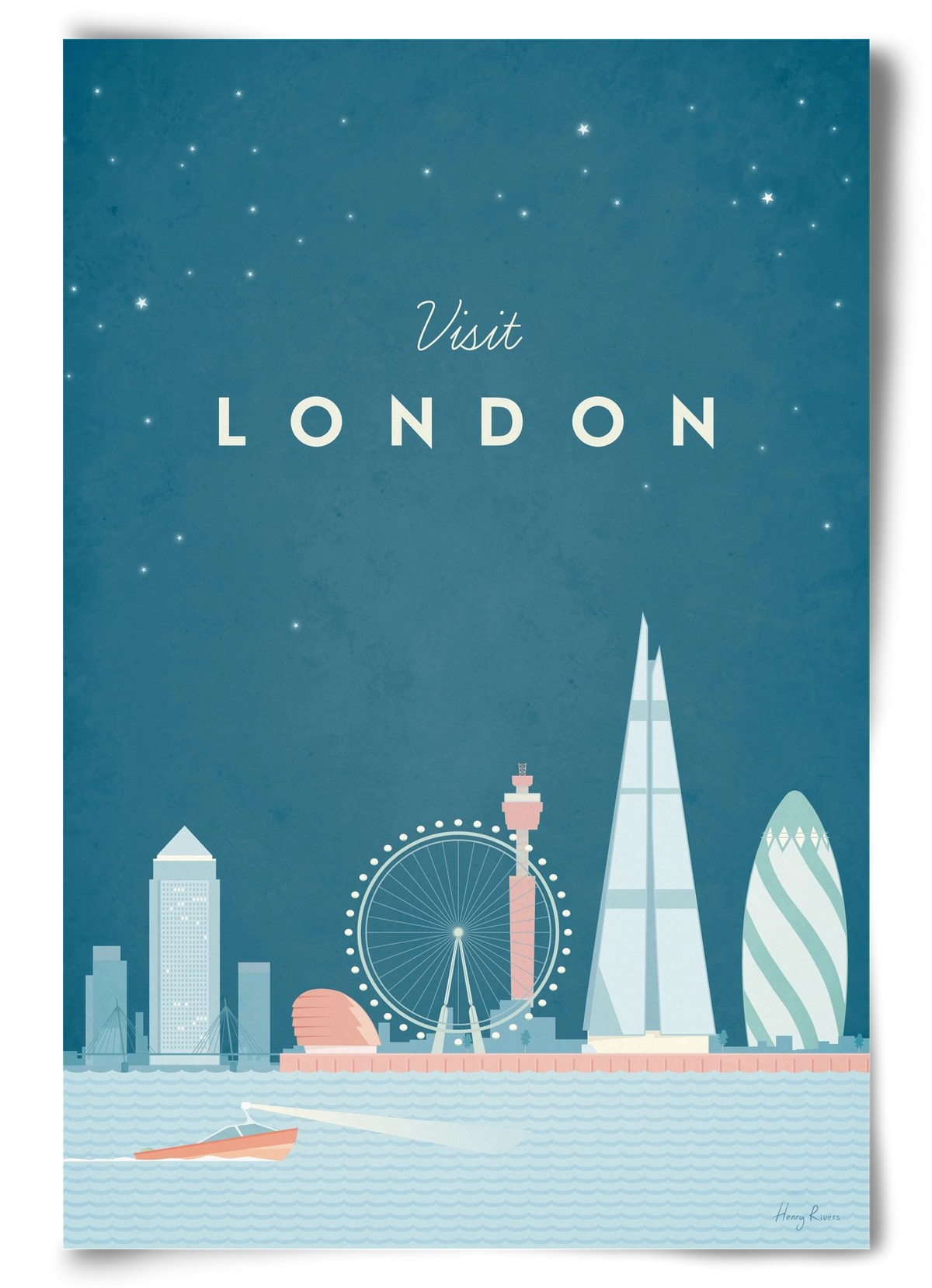 London Travel Poster, 60x90 cm, Keret nélkül