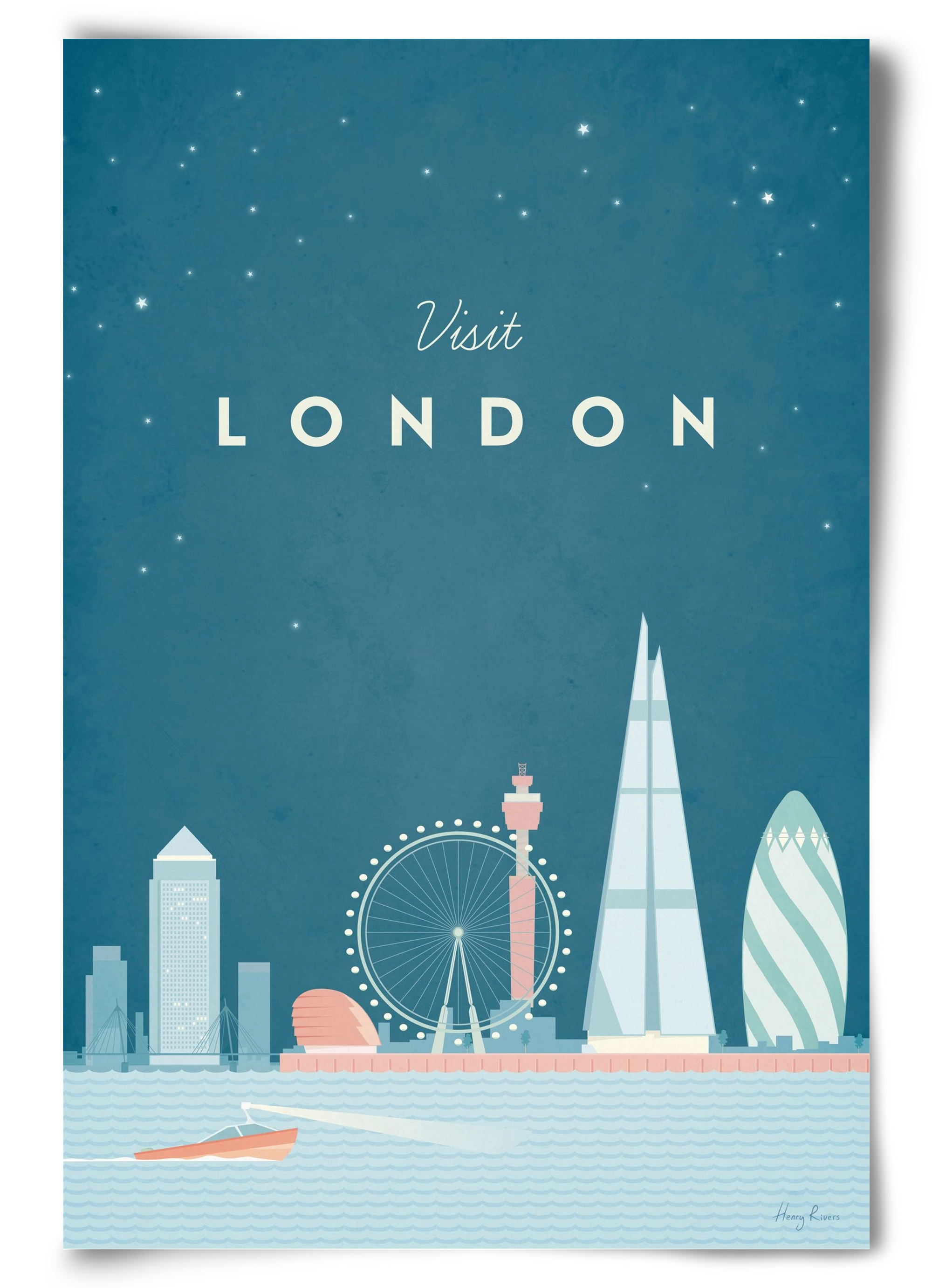 London Travel Poster, 60x90 cm, Keret nélkül