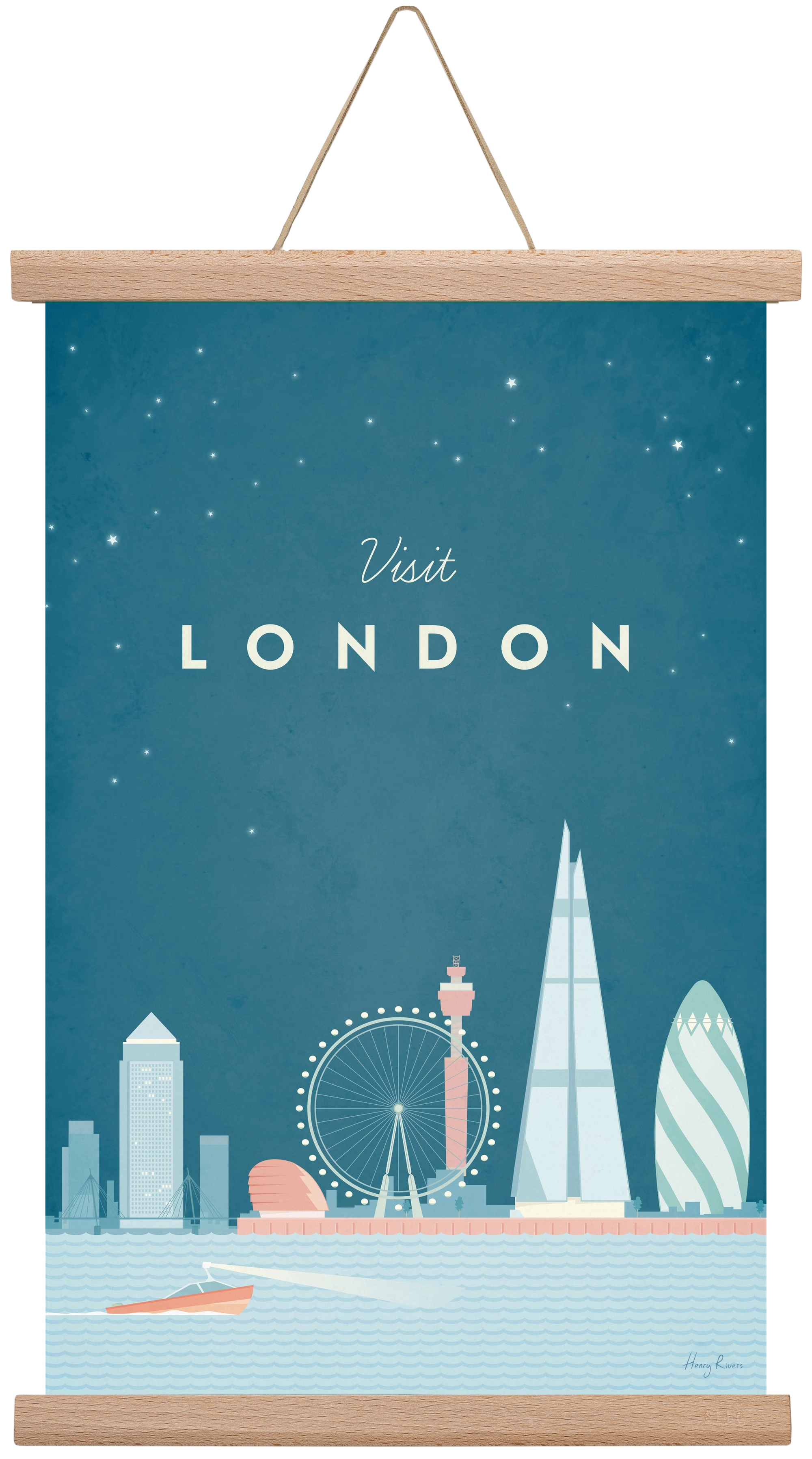 London Travel Poster, 30x45 cm (30x45 cm), Tölgy akasztó