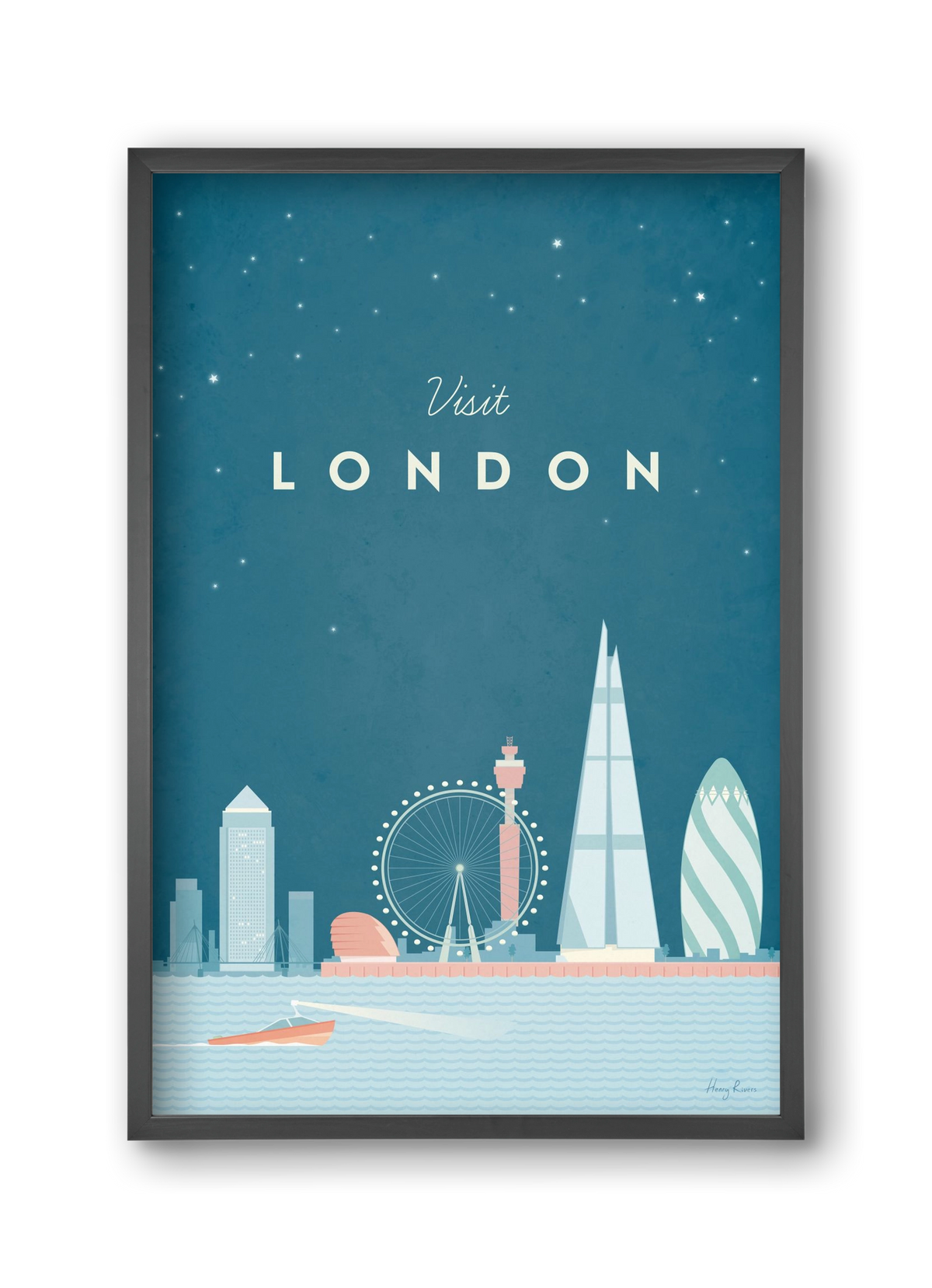London Travel Poster, 30x45 cm (30x45 cm), Fekete keret