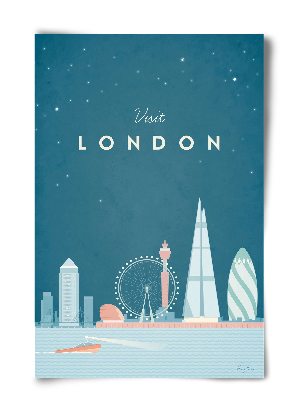 London Travel Poster, 40x60 cm, Keret nélkül