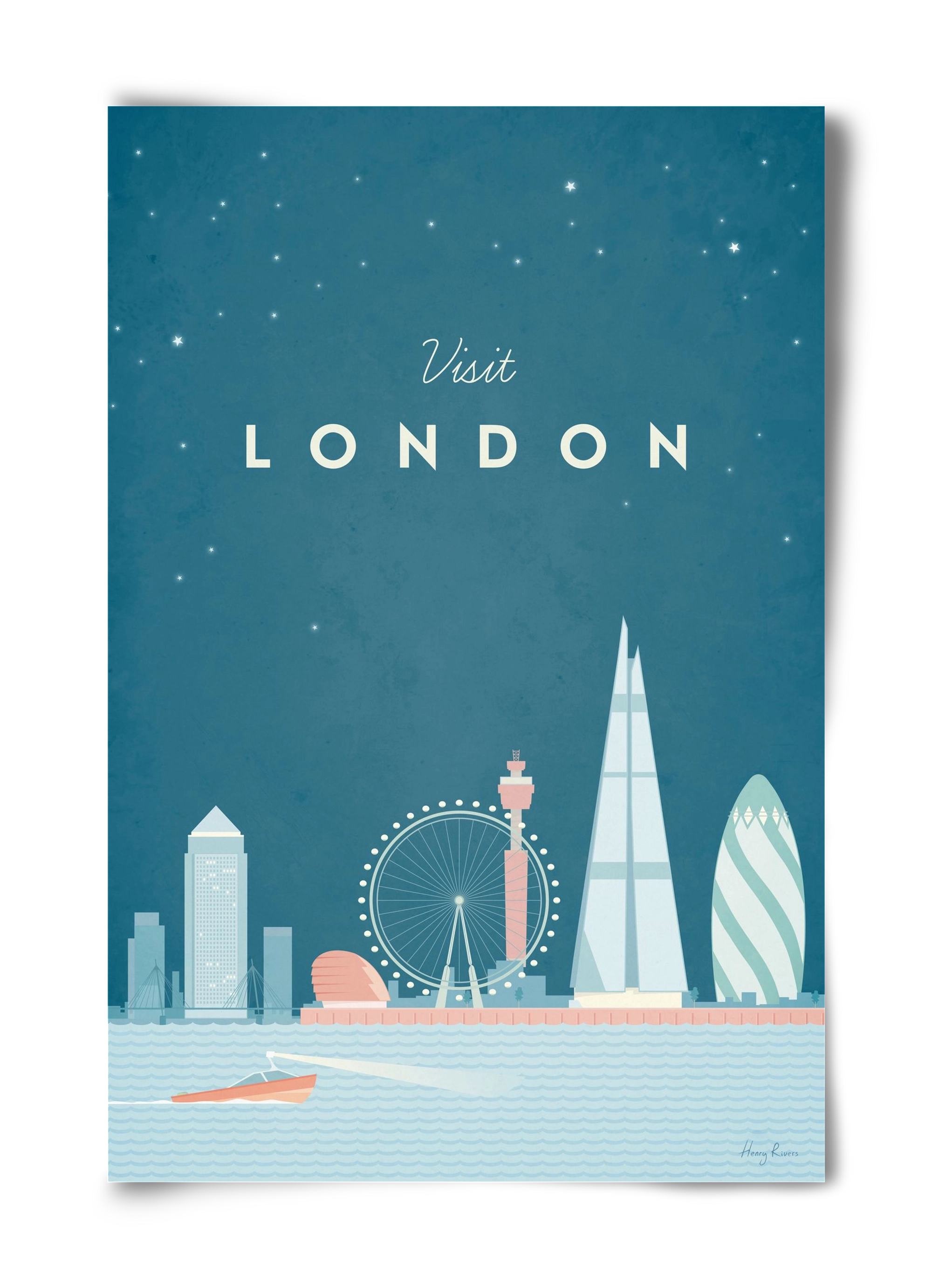 London Travel Poster, 40x60 cm, Keret nélkül