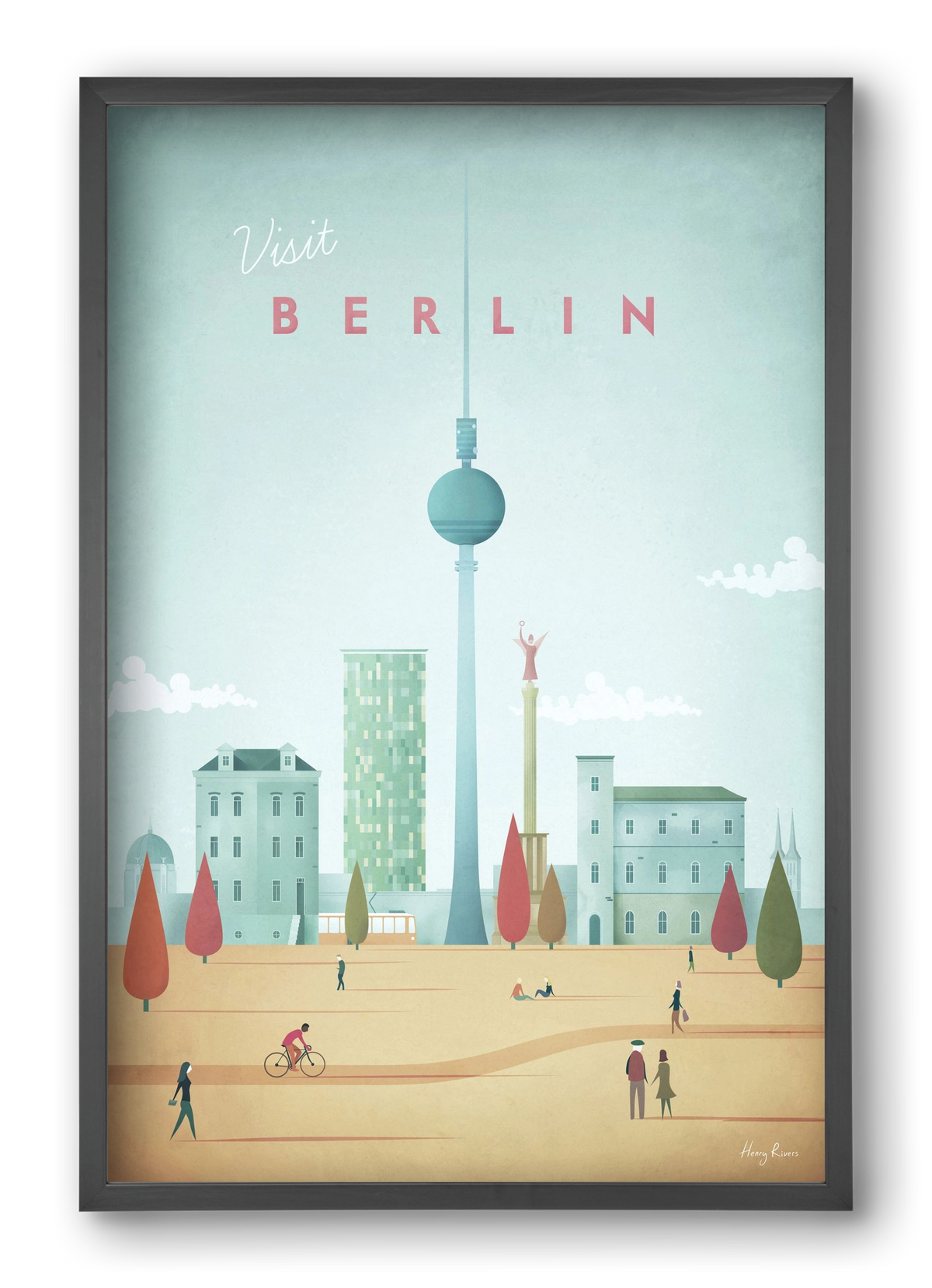 Berlin Travel Poster, 40x60 cm (40x60 cm), Fekete keret