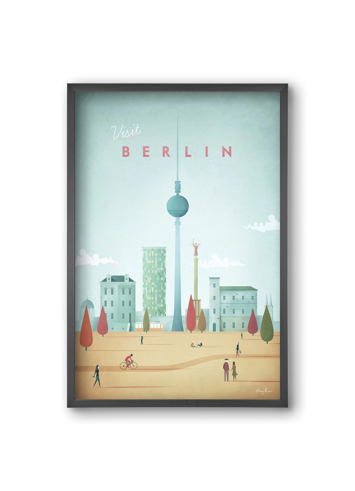 Berlin Travel Poster, 20x30 cm (20x30 cm), Fekete keret