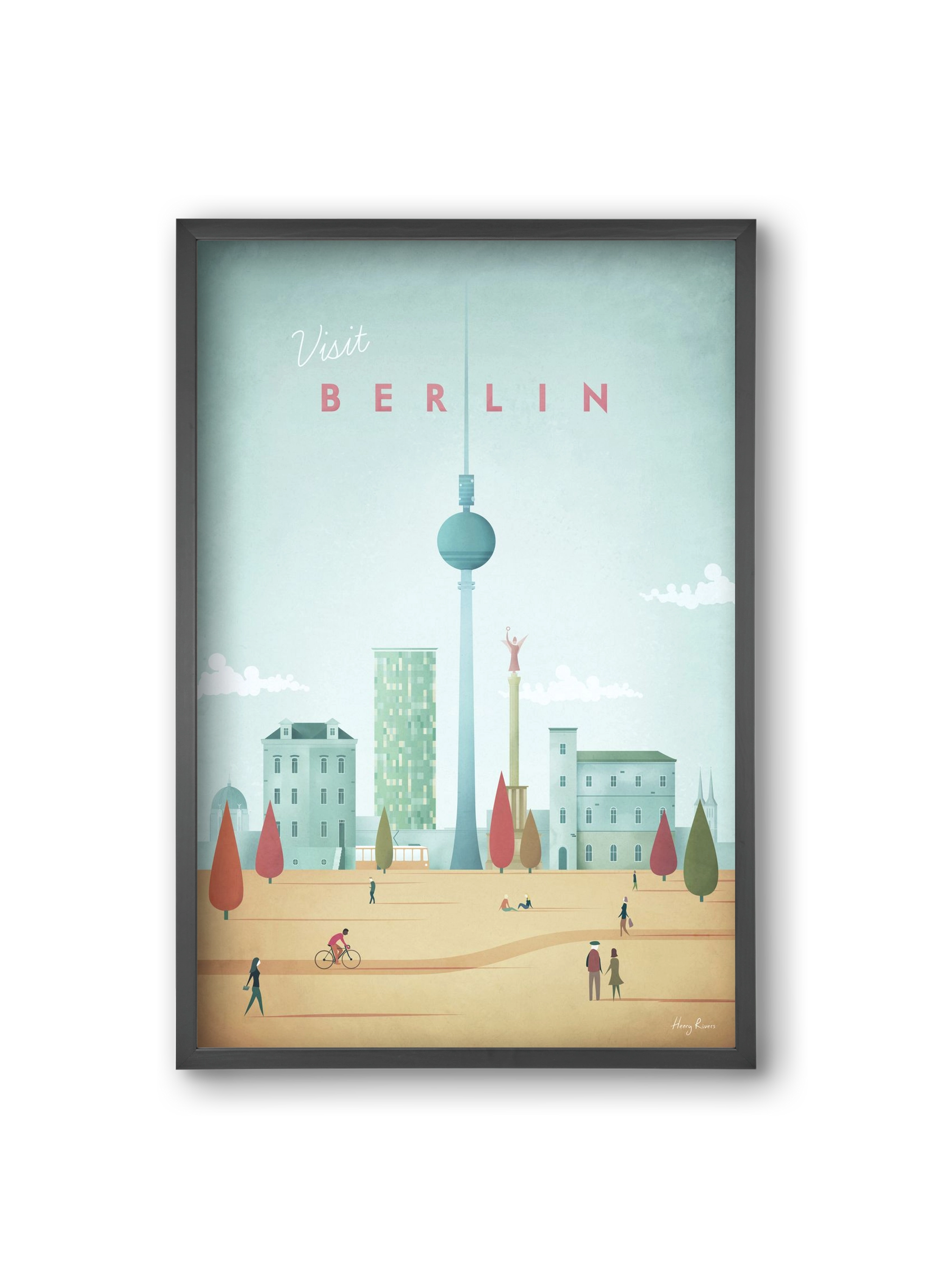 Berlin Travel Poster, 20x30 cm (20x30 cm), Fekete keret