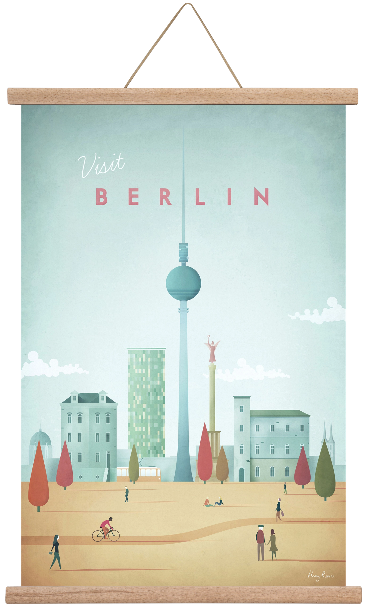 Berlin Travel Poster, 40x60 cm (40x60 cm), Tölgy akasztó