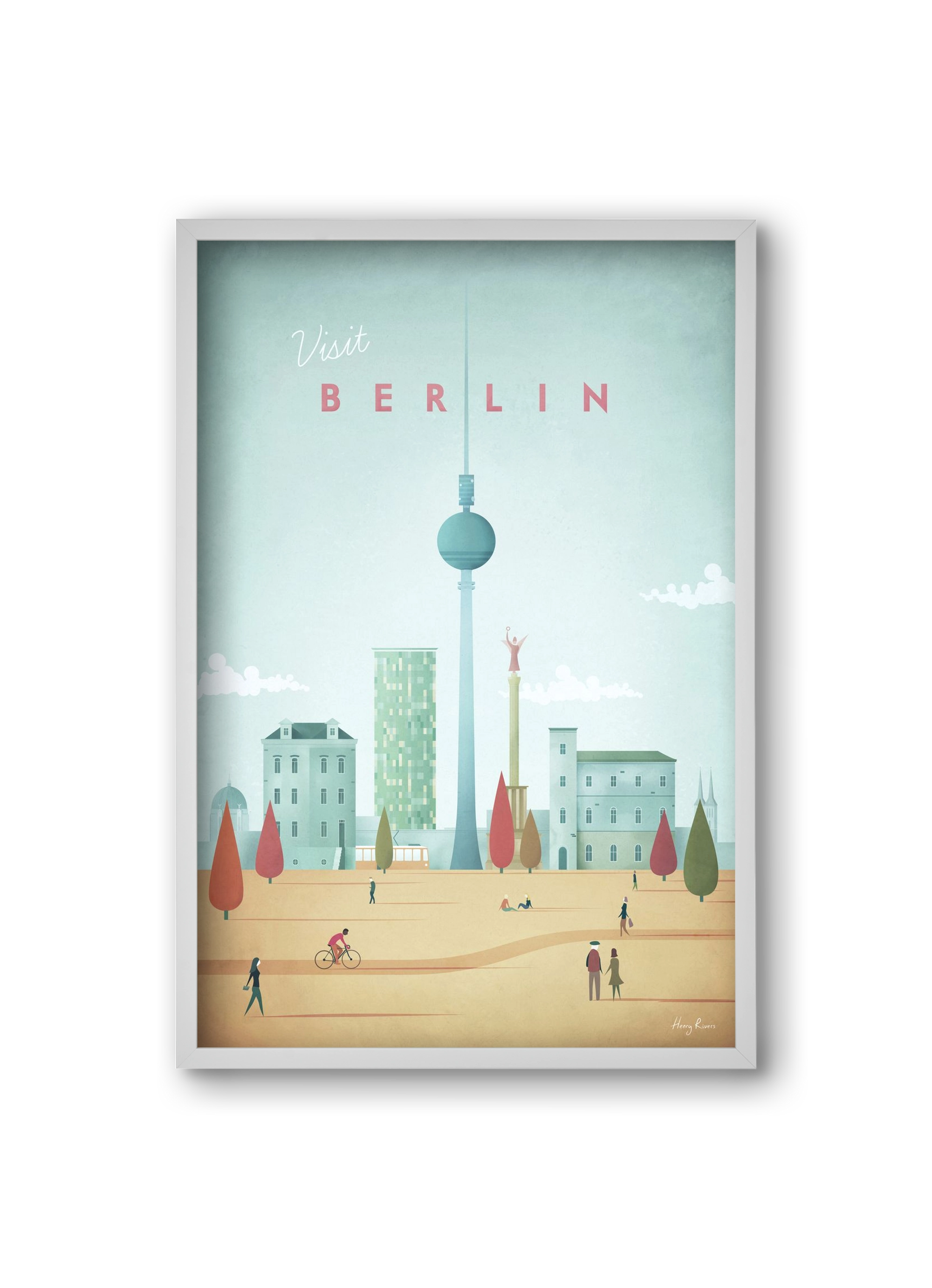 Berlin Travel Poster, 20x30 cm (20x30 cm), Fehér keret