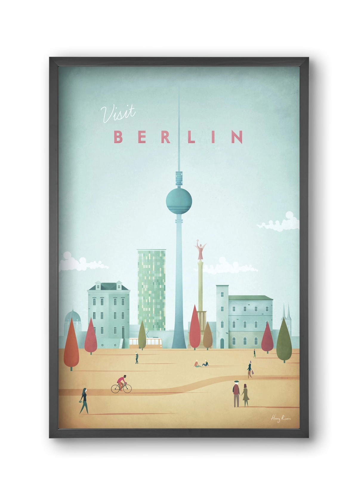 Berlin Travel Poster, 30x45 cm (30x45 cm), Fekete keret