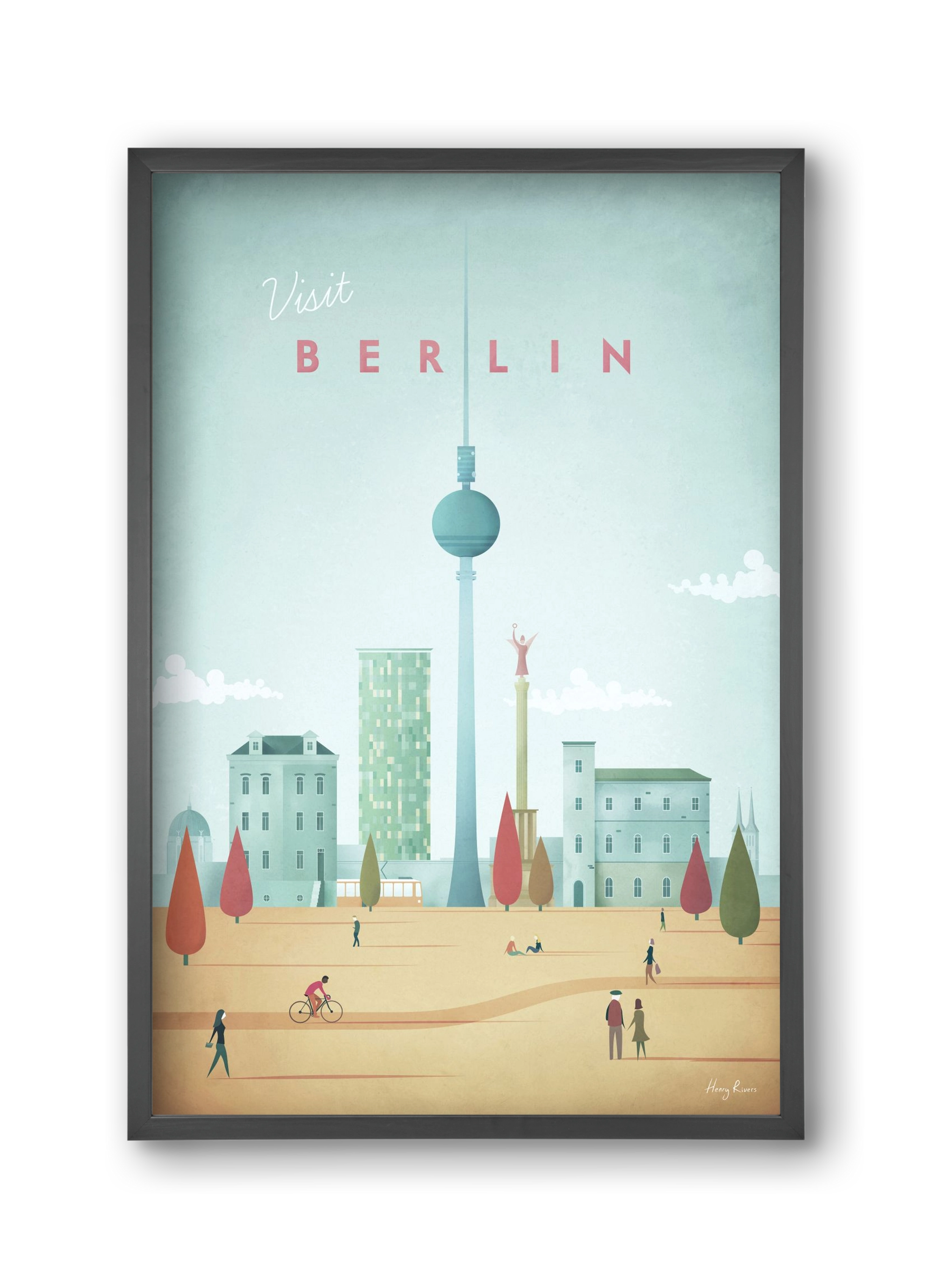 Berlin Travel Poster, 30x45 cm (30x45 cm), Fekete keret