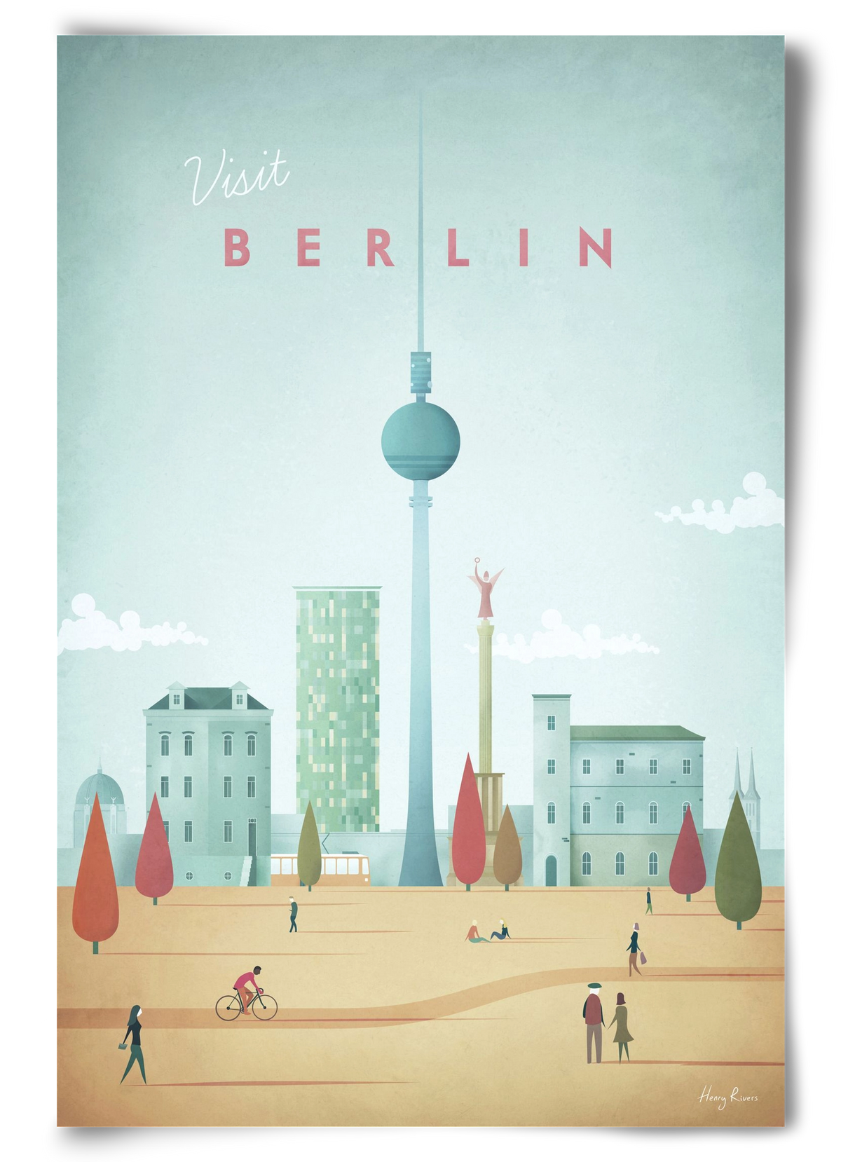 Berlin Travel Poster, 60x90 cm, Keret nélkül