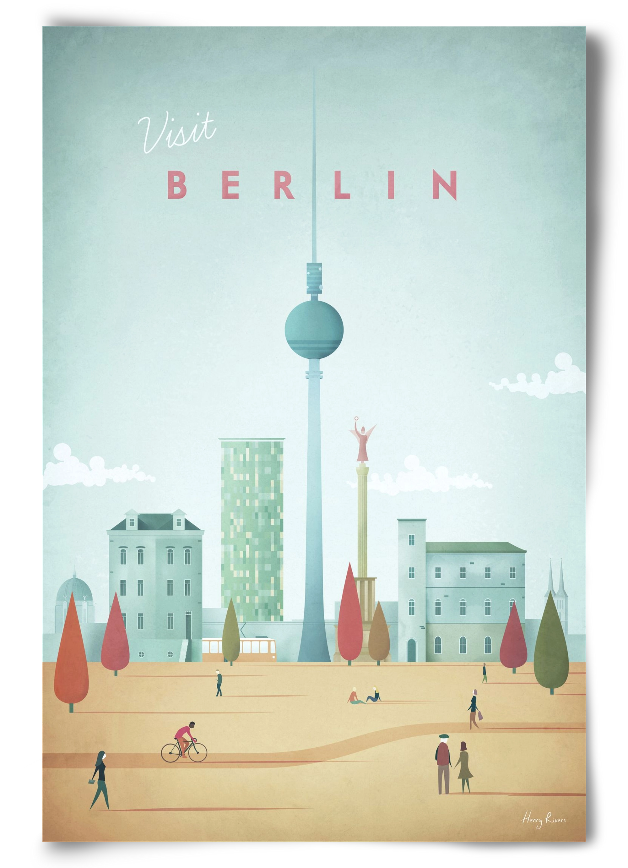 Berlin Travel Poster, 60x90 cm, Keret nélkül