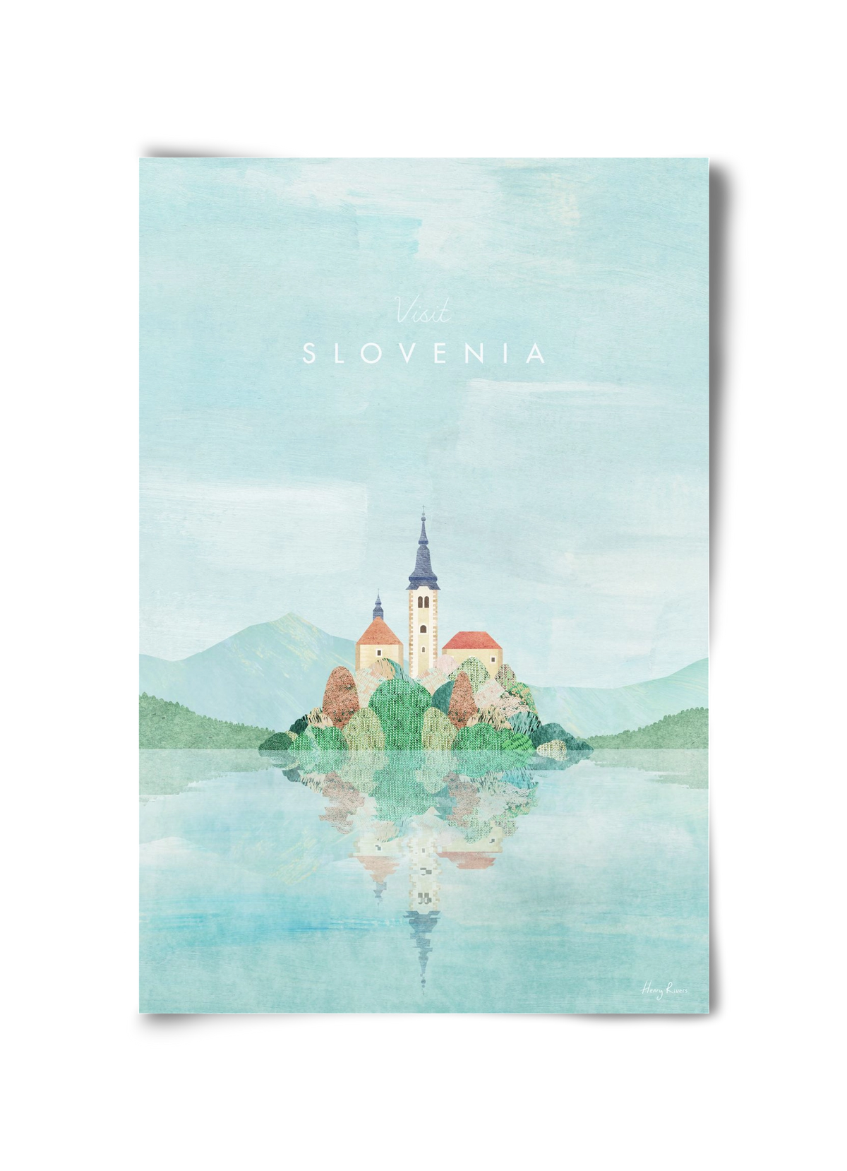 Lake Bled, Slovenia Travel Poster, 30x45 cm, Keret nélkül