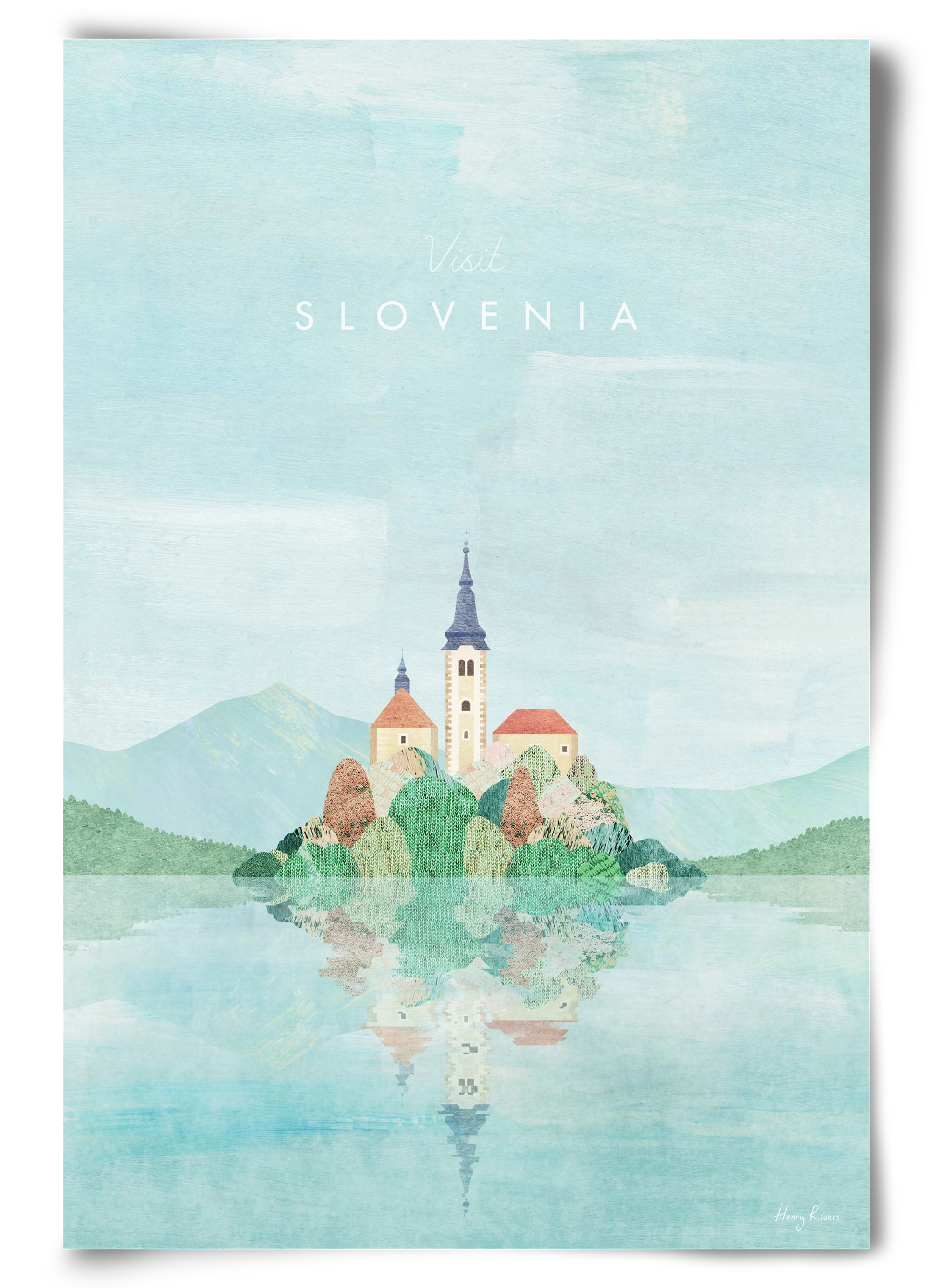 Lake Bled, Slovenia Travel Poster, 60x90 cm, Keret nélkül