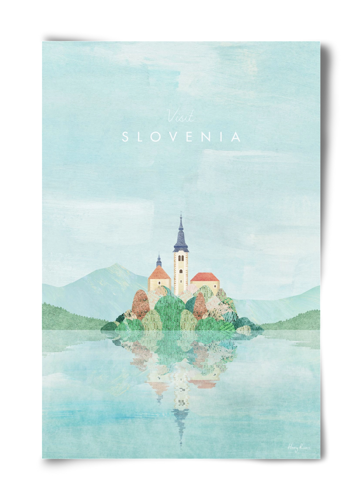 Lake Bled, Slovenia Travel Poster, 40x60 cm, Keret nélkül
