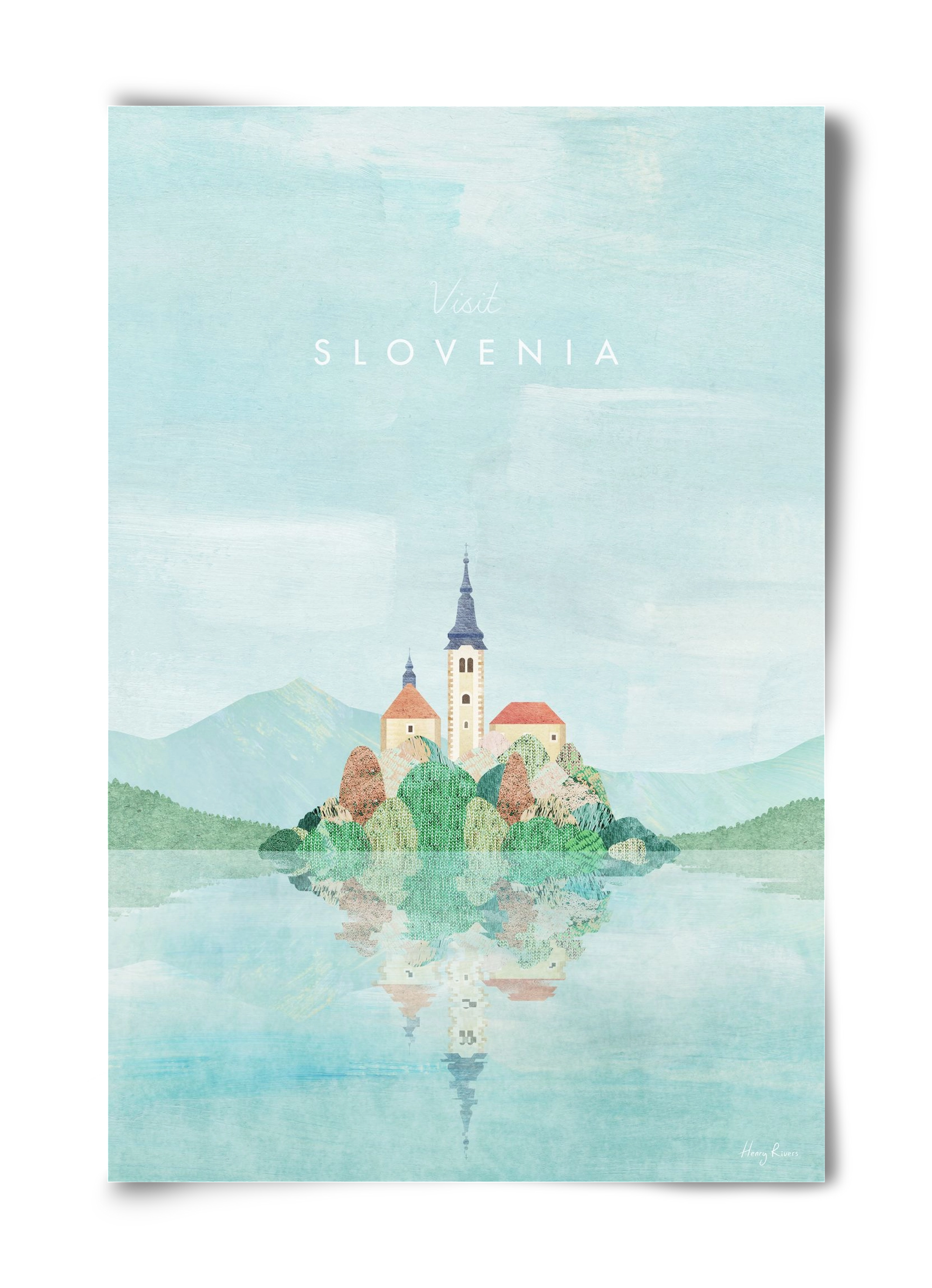 Lake Bled, Slovenia Travel Poster, 40x60 cm, Keret nélkül