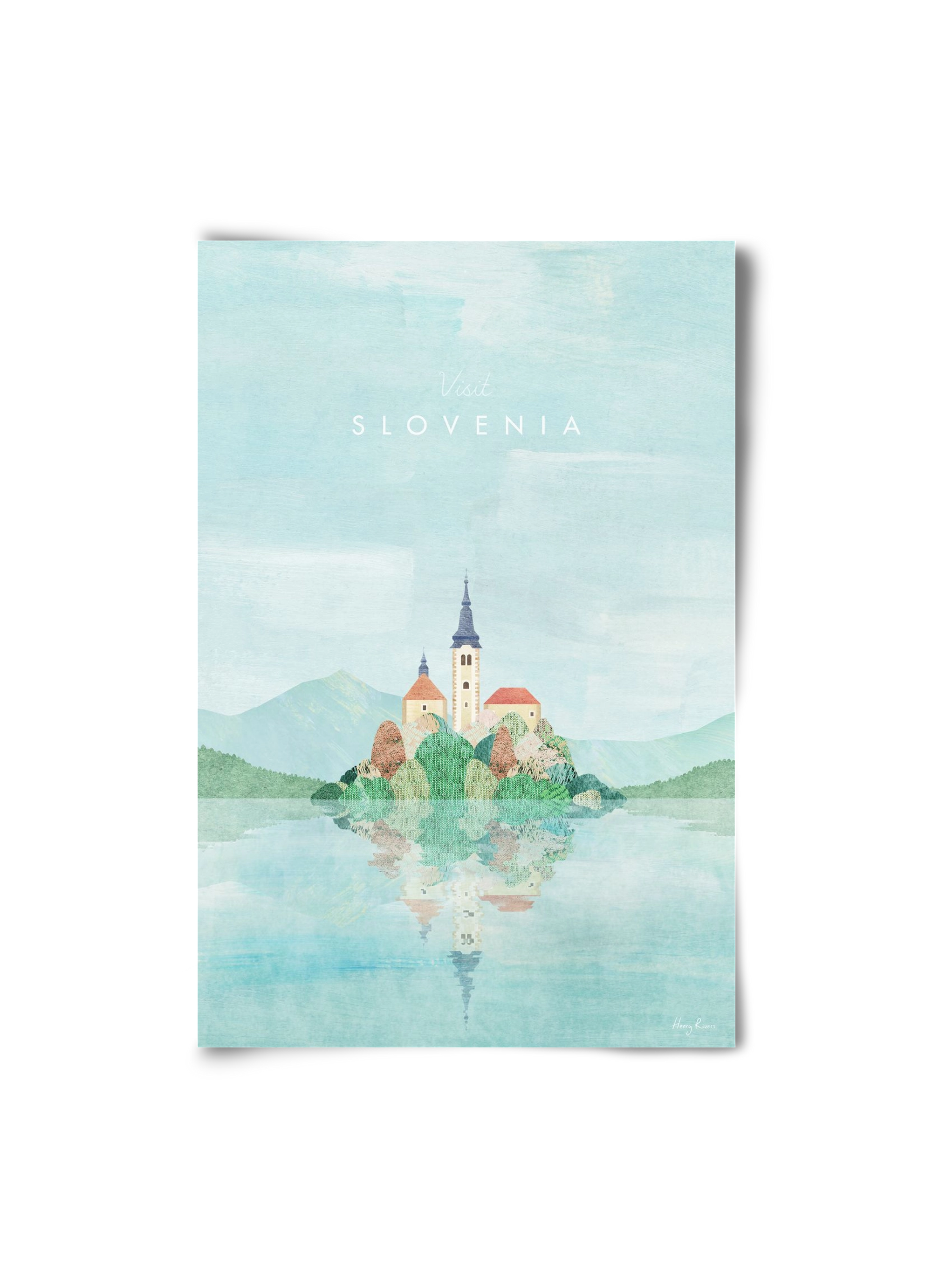 Lake Bled, Slovenia Travel Poster, 20x30 cm, Keret nélkül