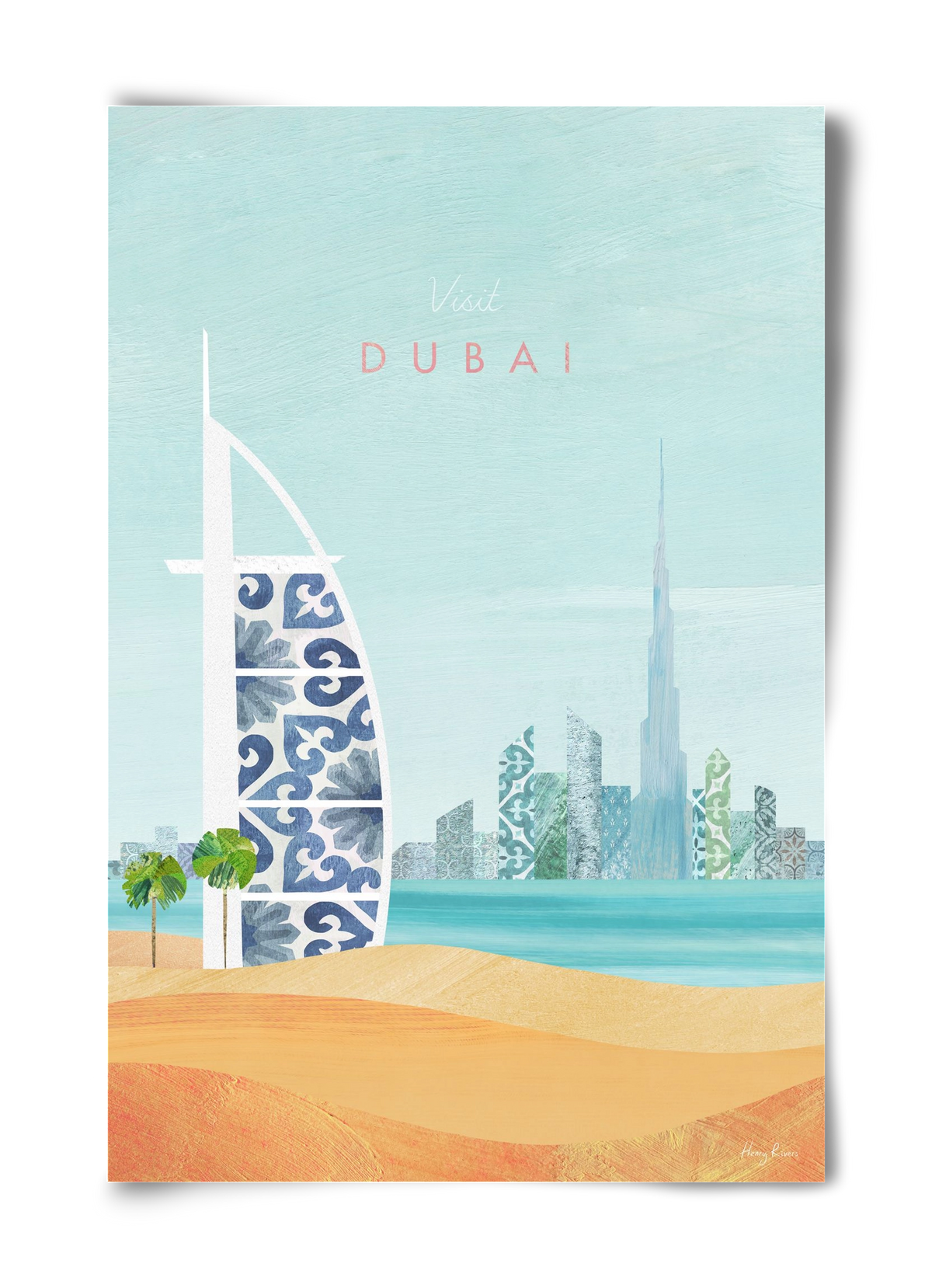 Dubai Travel Poster, 40x60 cm, Keret nélkül