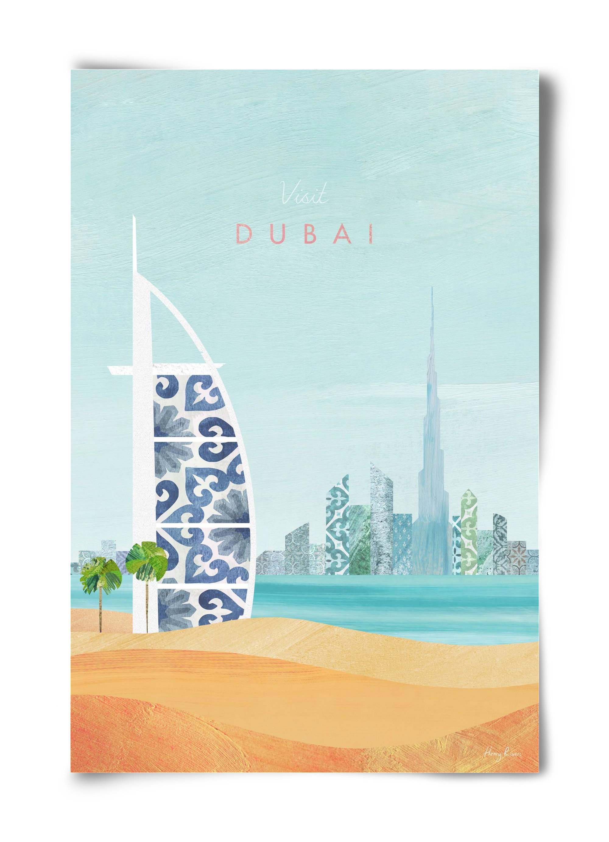 Dubai Travel Poster, 40x60 cm, Keret nélkül