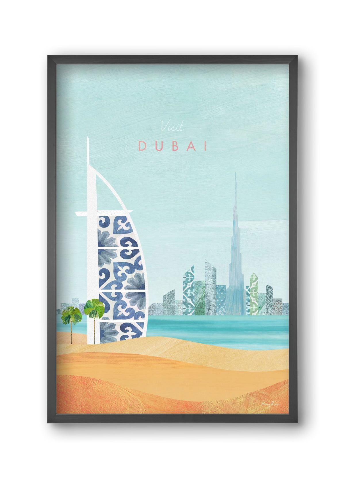 Dubai Travel Poster, 30x45 cm (30x45 cm), Fekete keret