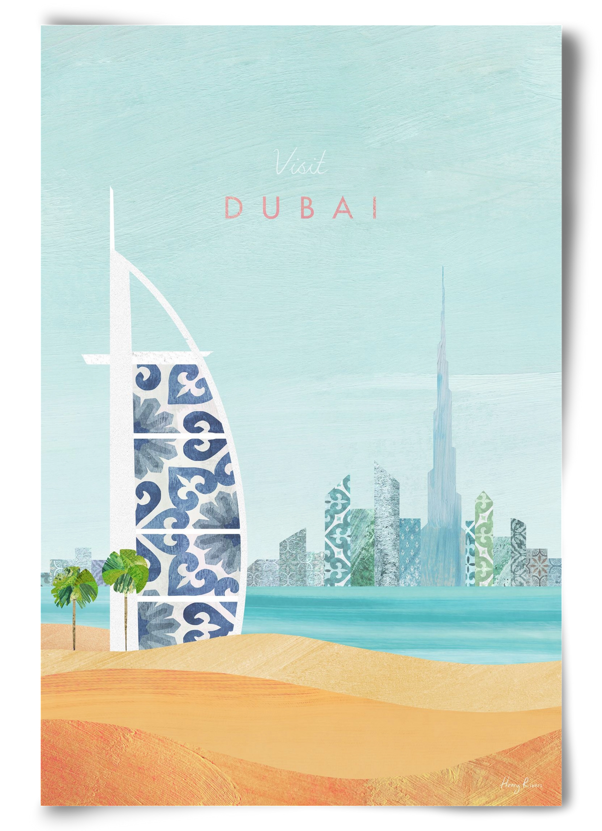 Dubai Travel Poster, 60x90 cm, Keret nélkül