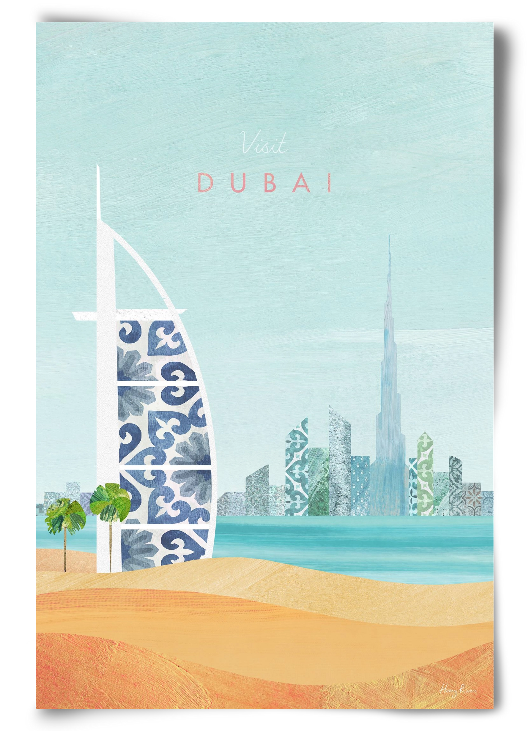 Dubai Travel Poster, 60x90 cm, Keret nélkül
