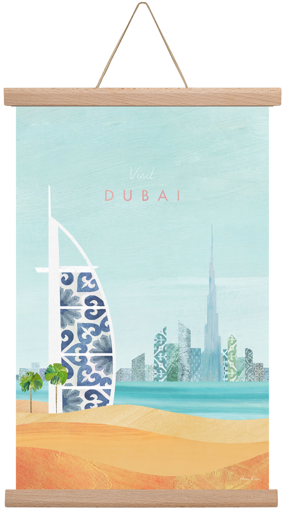 Dubai Travel Poster, 30x45 cm (30x45 cm), Tölgy akasztó