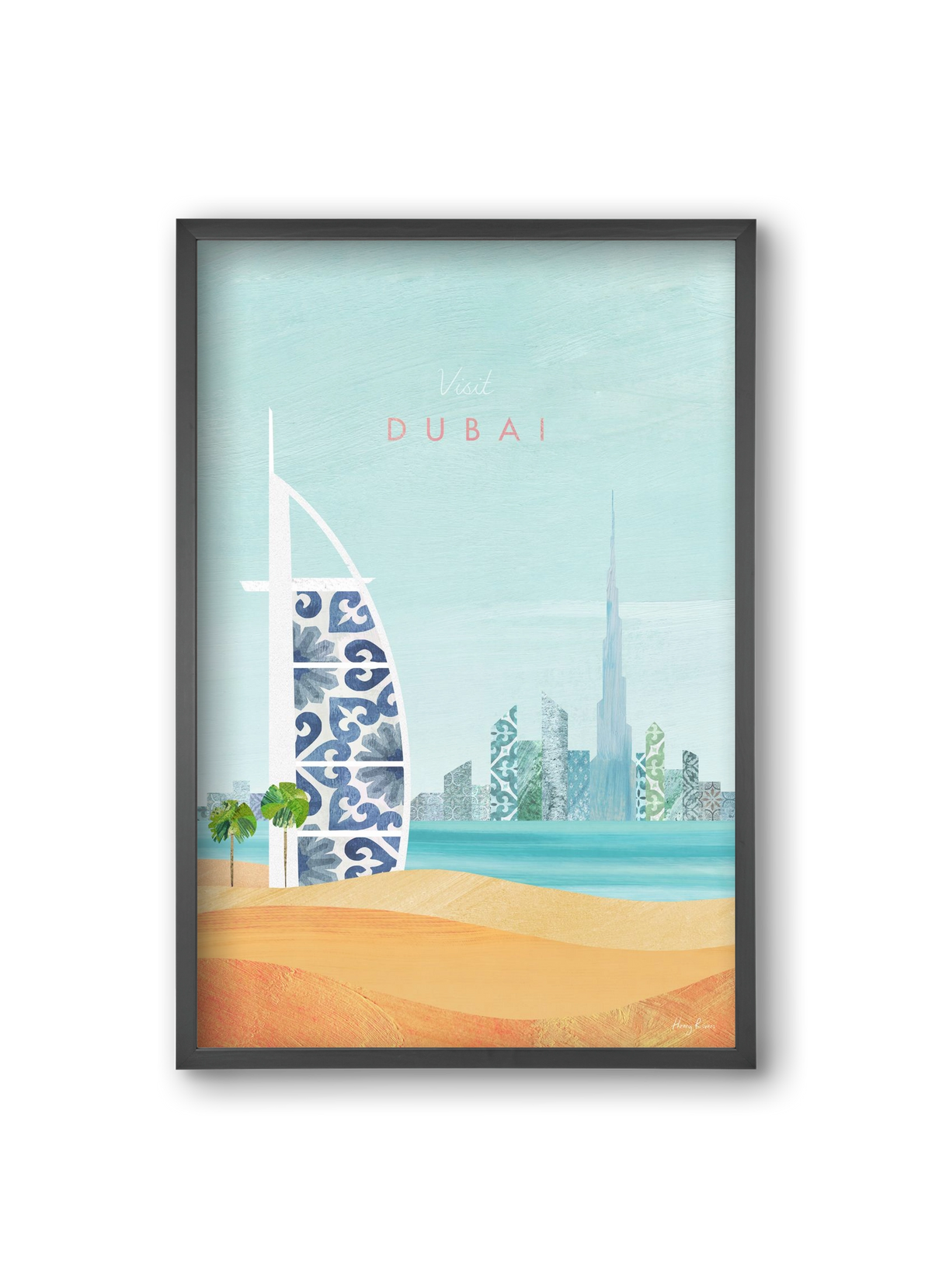 Dubai Travel Poster, 20x30 cm (20x30 cm), Fekete keret