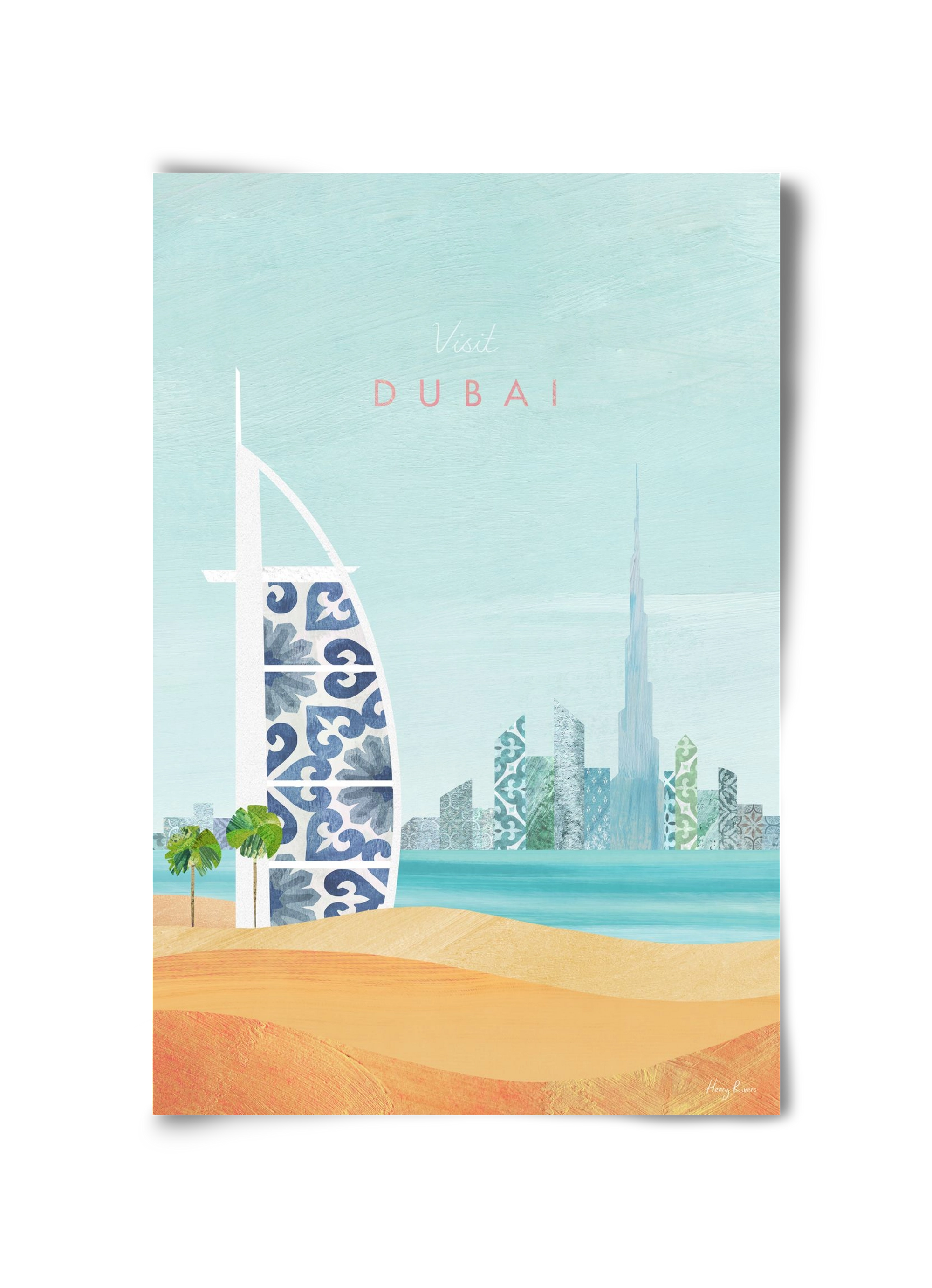 Dubai Travel Poster, 30x45 cm, Keret nélkül