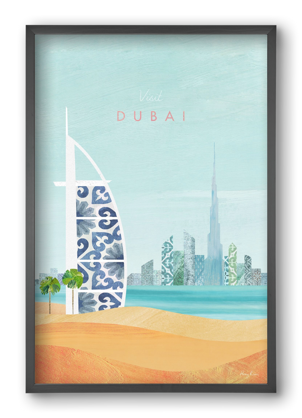 Dubai Travel Poster, 40x60 cm (40x60 cm), Fekete keret