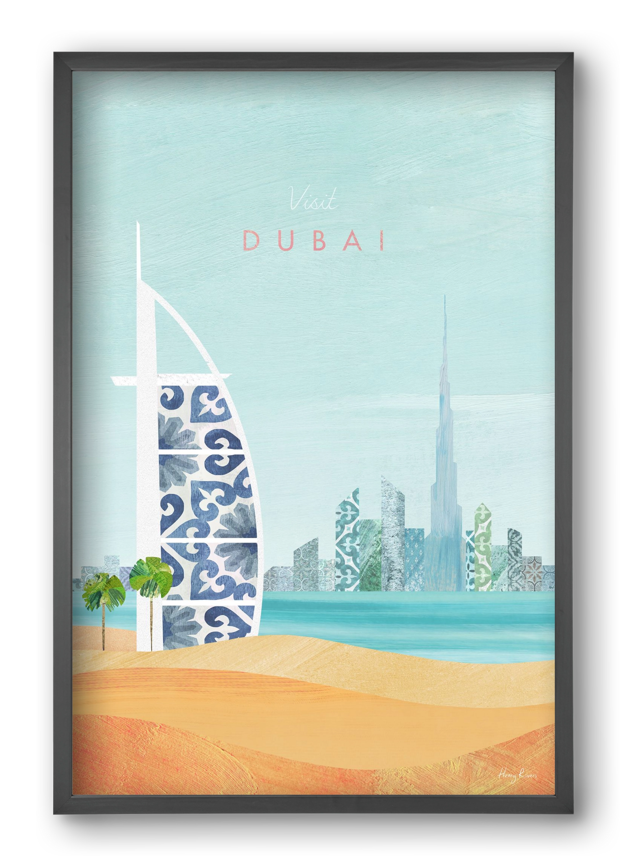 Dubai Travel Poster, 40x60 cm (40x60 cm), Fekete keret