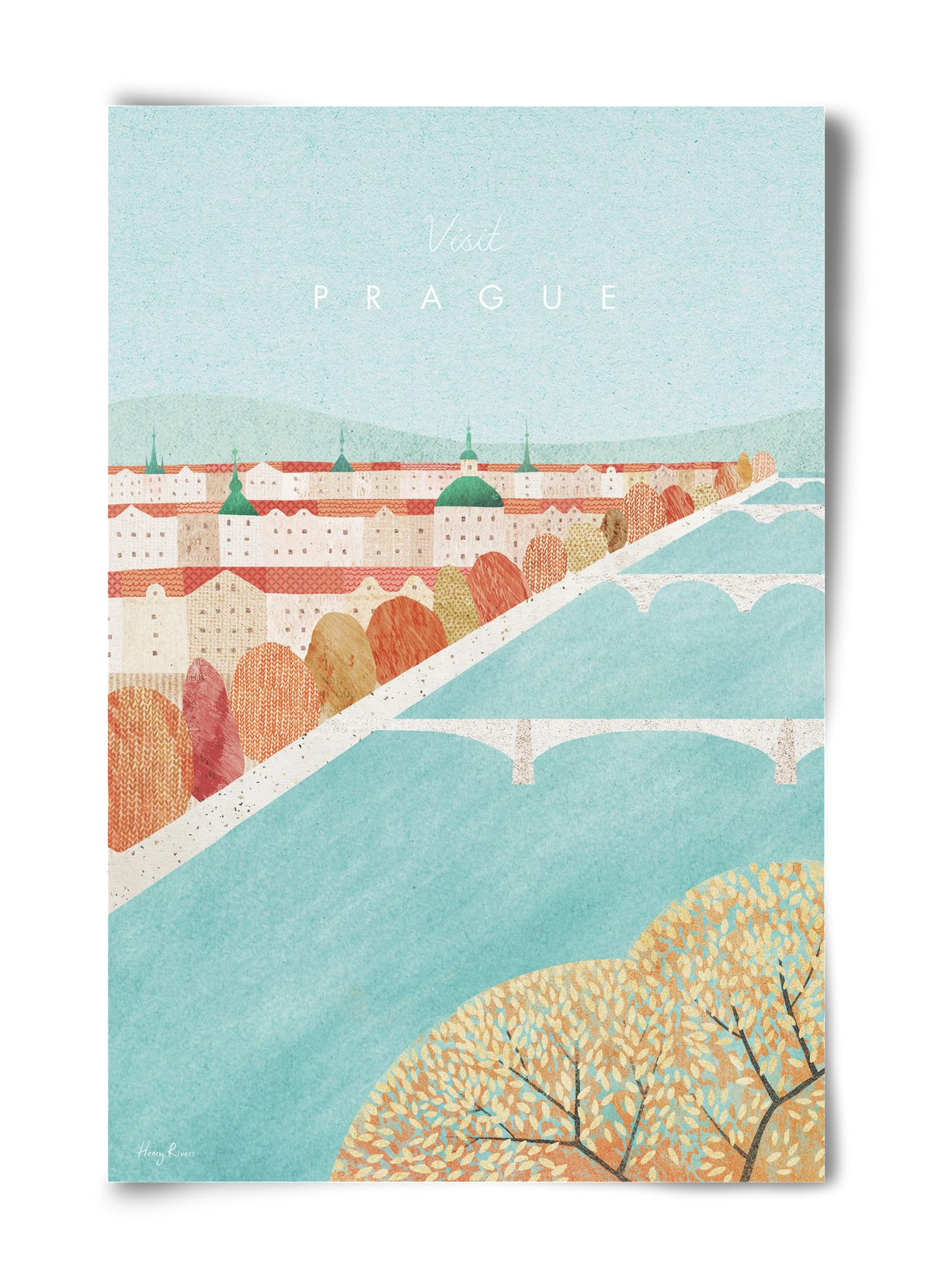 Prague Travel Poster, 40x60 cm, Keret nélkül