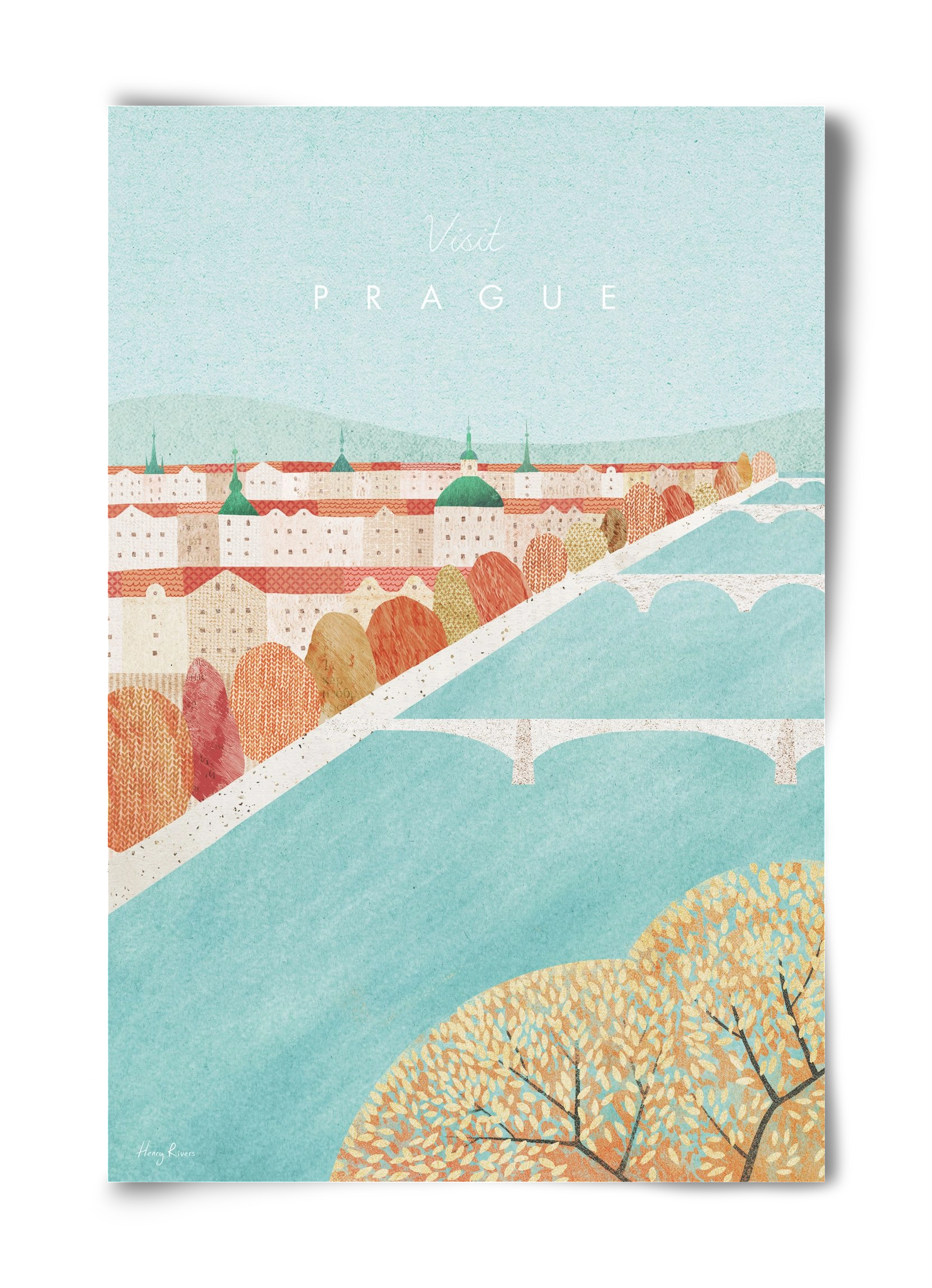 Prague Travel Poster, 40x60 cm, Keret nélkül