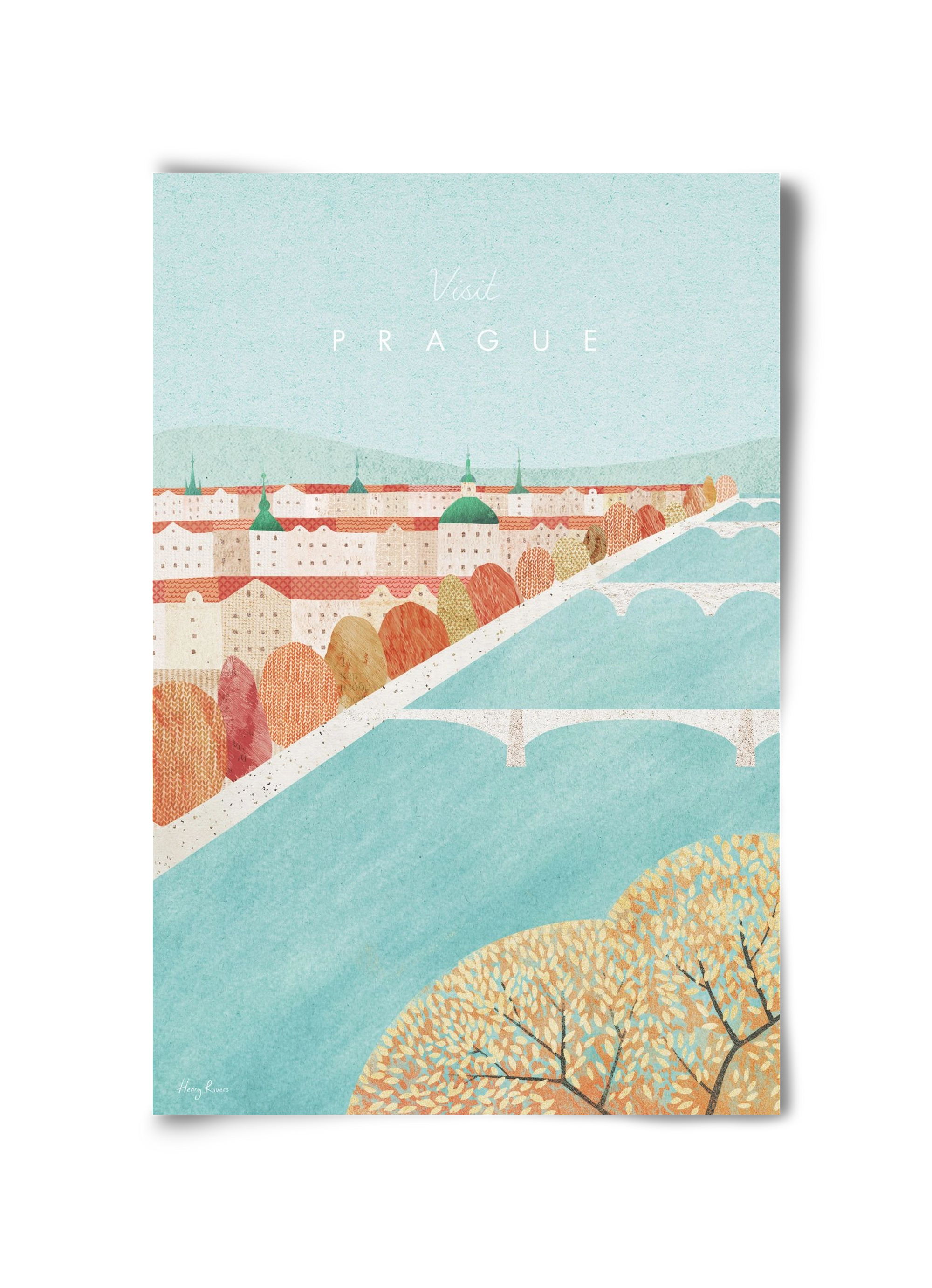 Prague Travel Poster, 30x45 cm, Keret nélkül