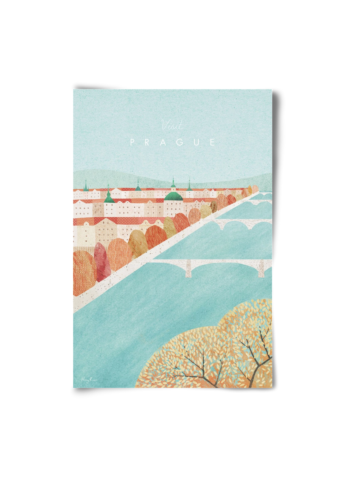 Prague Travel Poster, 20x30 cm, Keret nélkül