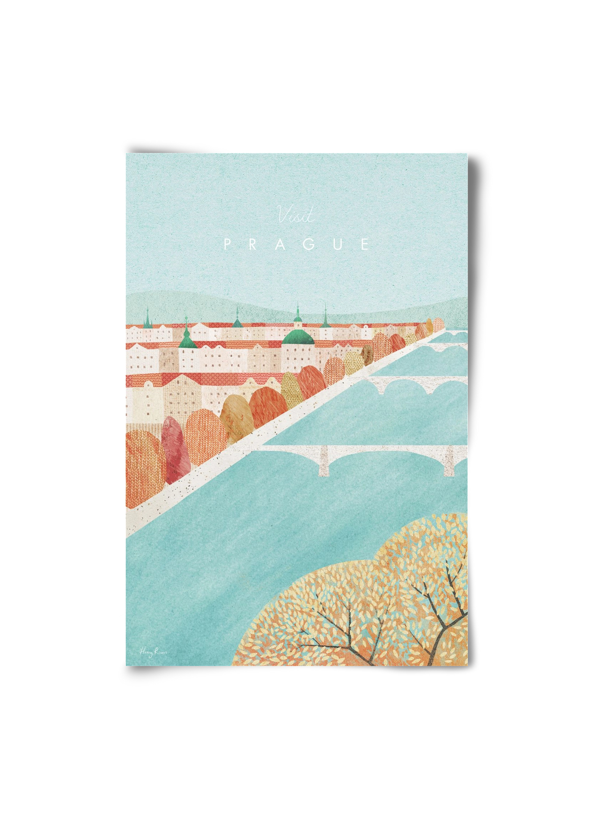 Prague Travel Poster, 20x30 cm, Keret nélkül