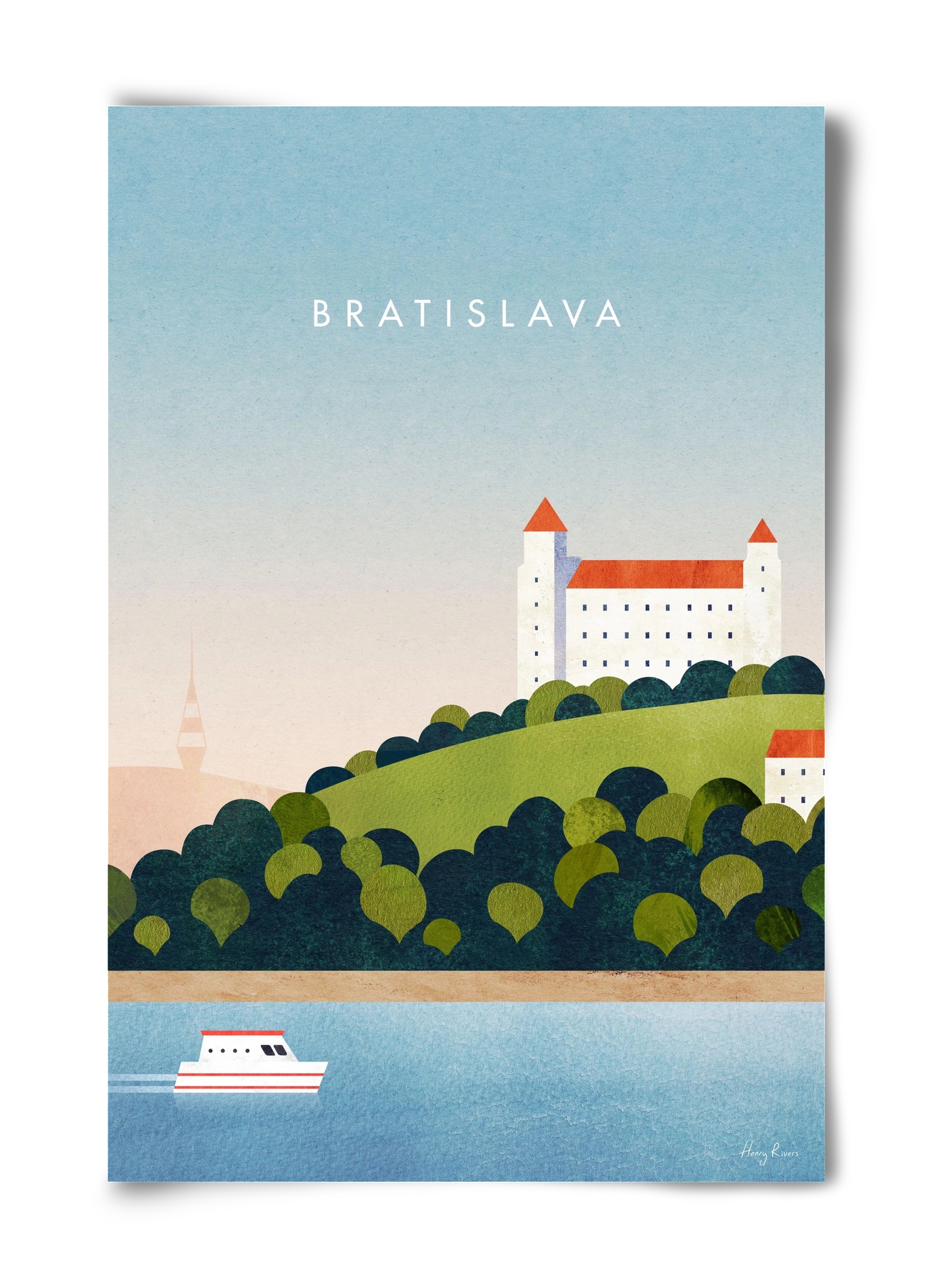 Bratislava Travel Poster, 40x60 cm, Keret nélkül