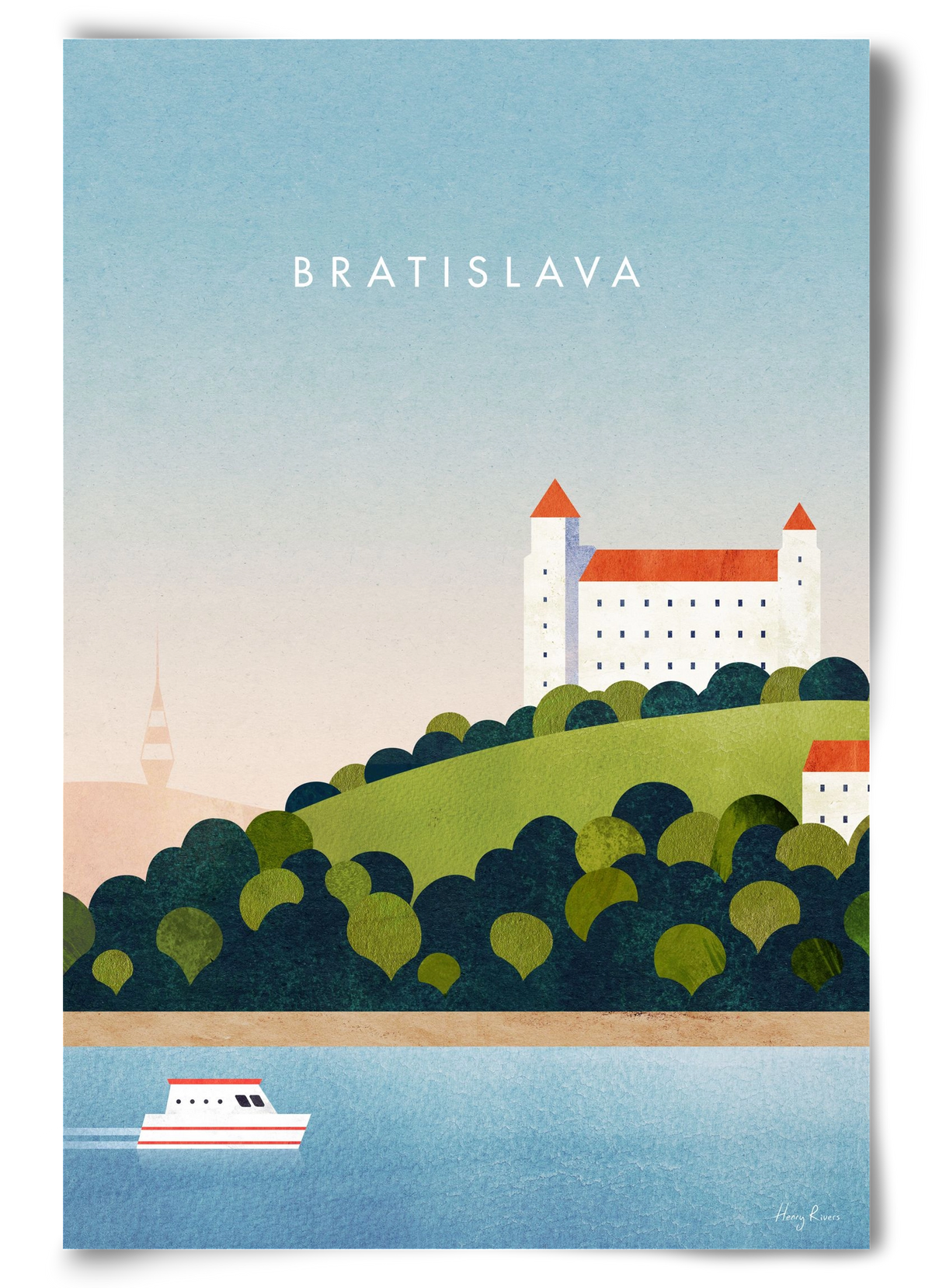 Bratislava Travel Poster, 60x90 cm, Keret nélkül
