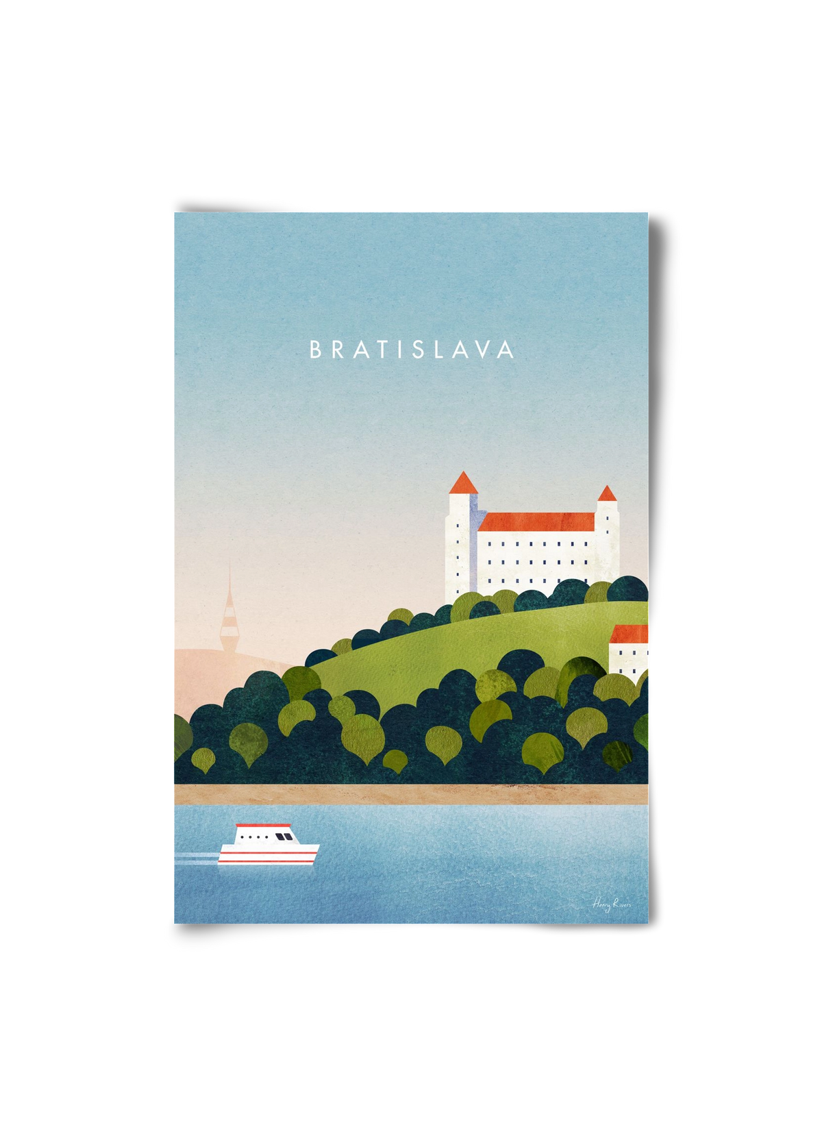 Bratislava Travel Poster, 20x30 cm, Keret nélkül