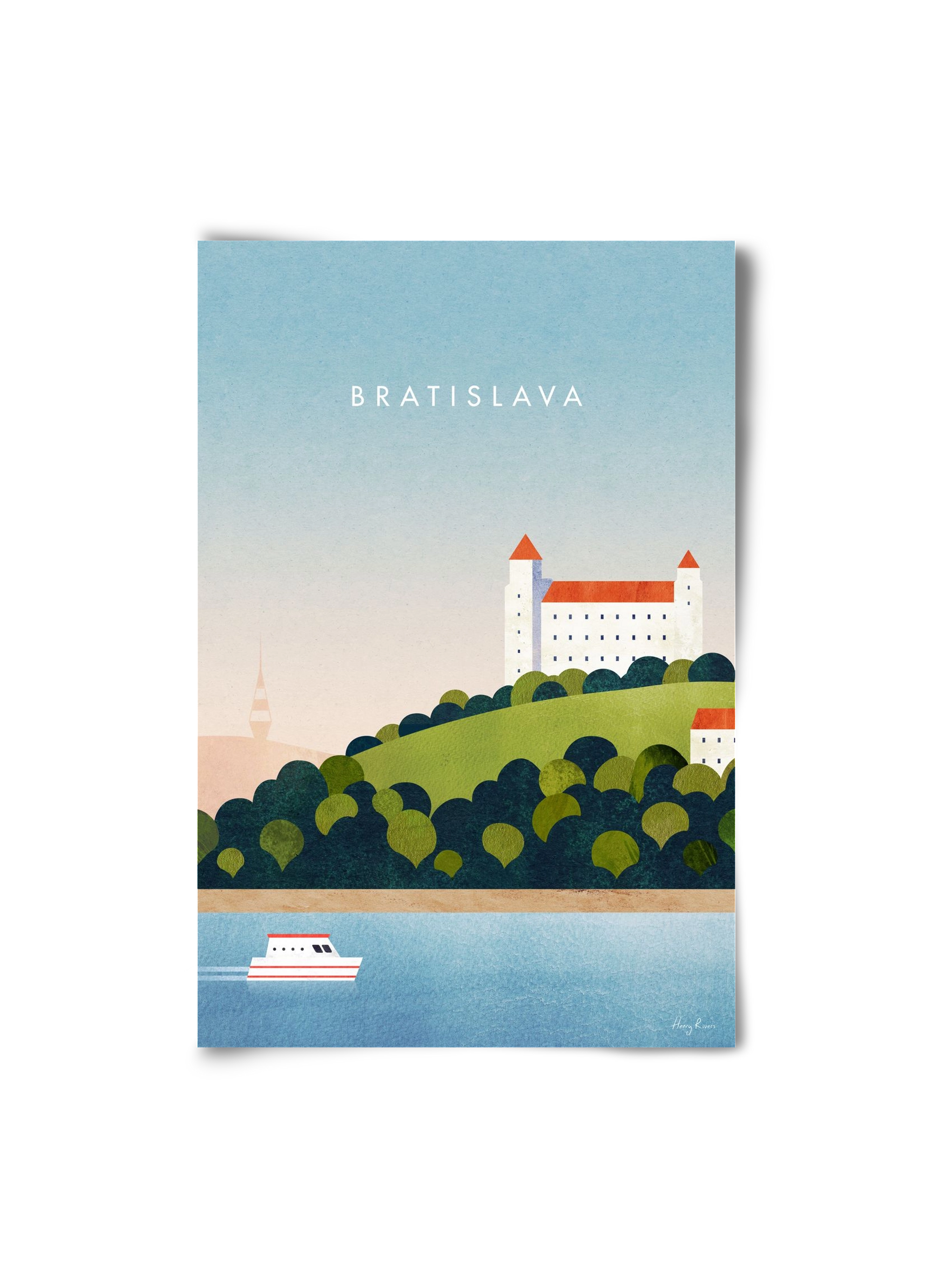 Bratislava Travel Poster, 20x30 cm, Keret nélkül
