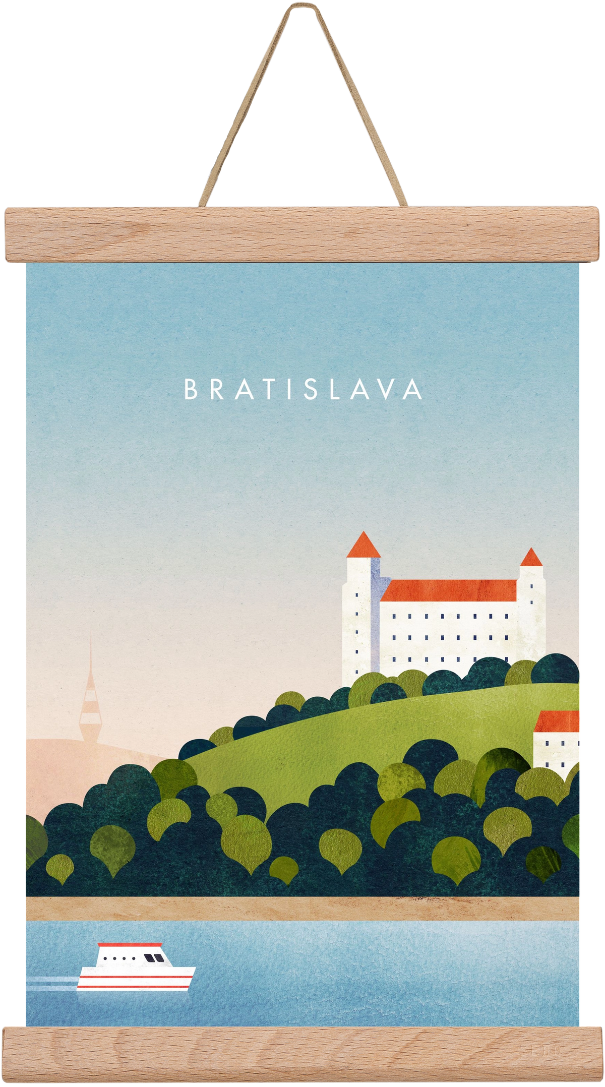 Bratislava Travel Poster, 20x30 cm (20x30 cm), Tölgy akasztó