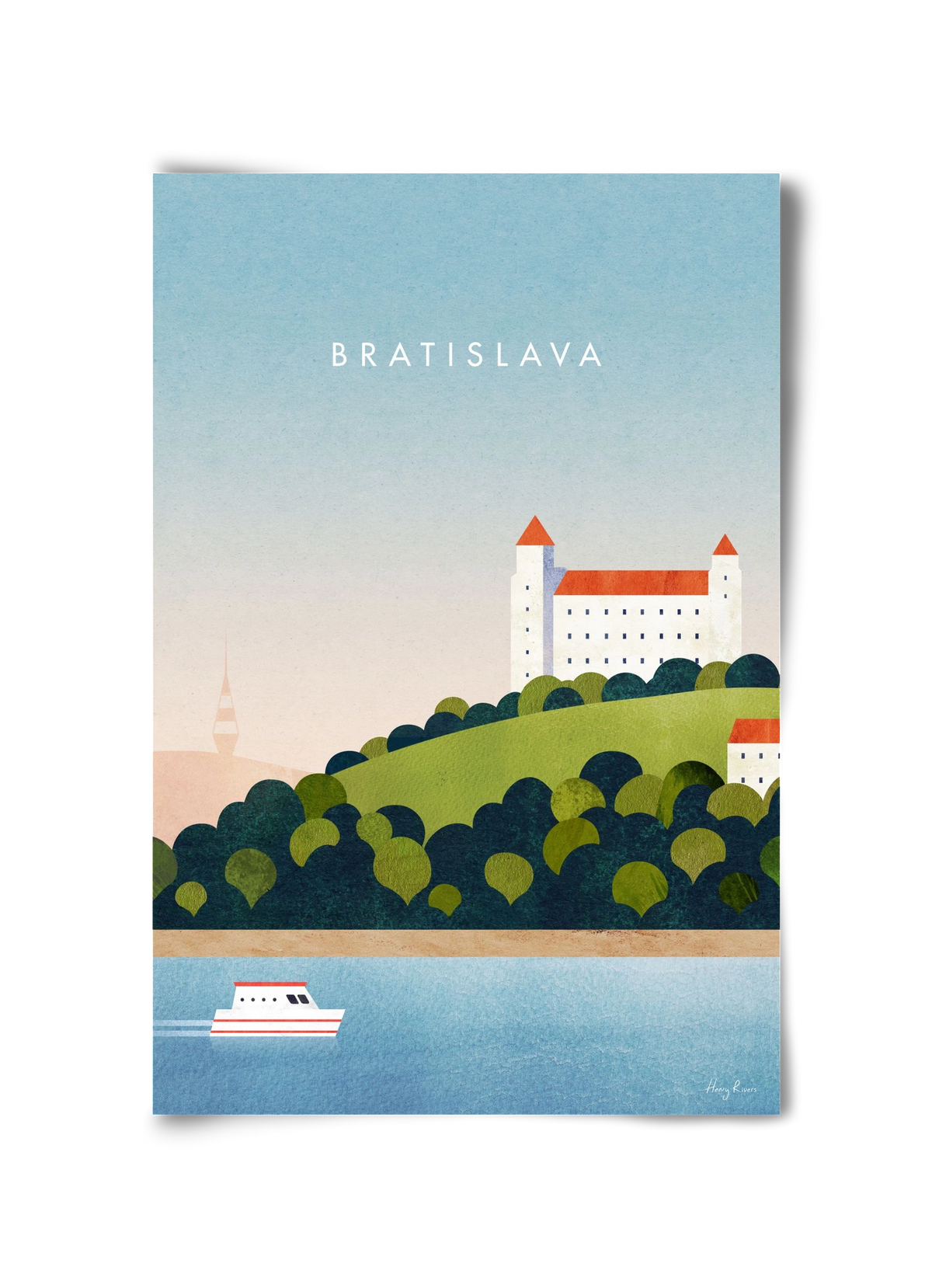 Bratislava Travel Poster, 30x45 cm, Keret nélkül