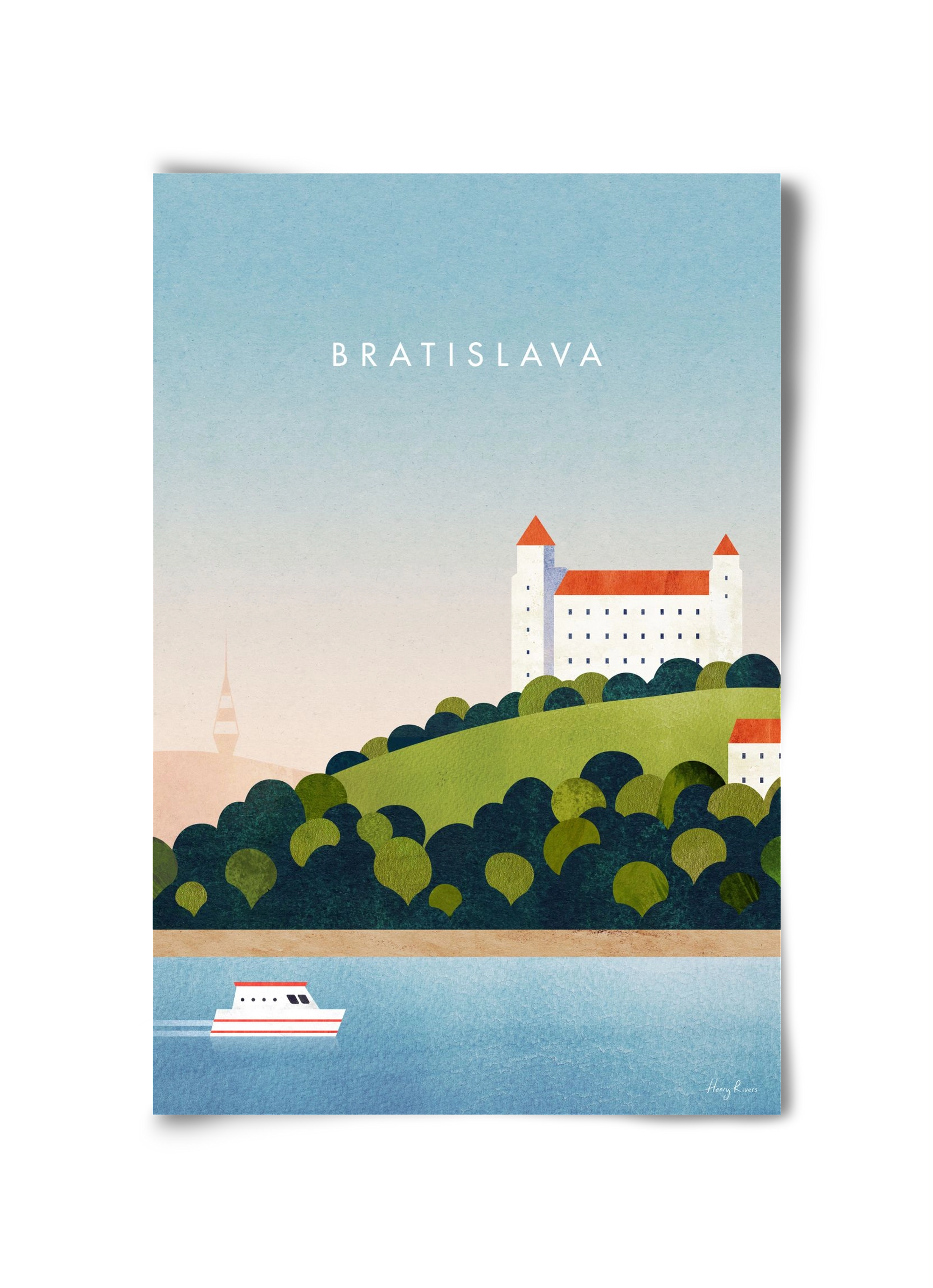 Bratislava Travel Poster, 30x45 cm, Keret nélkül