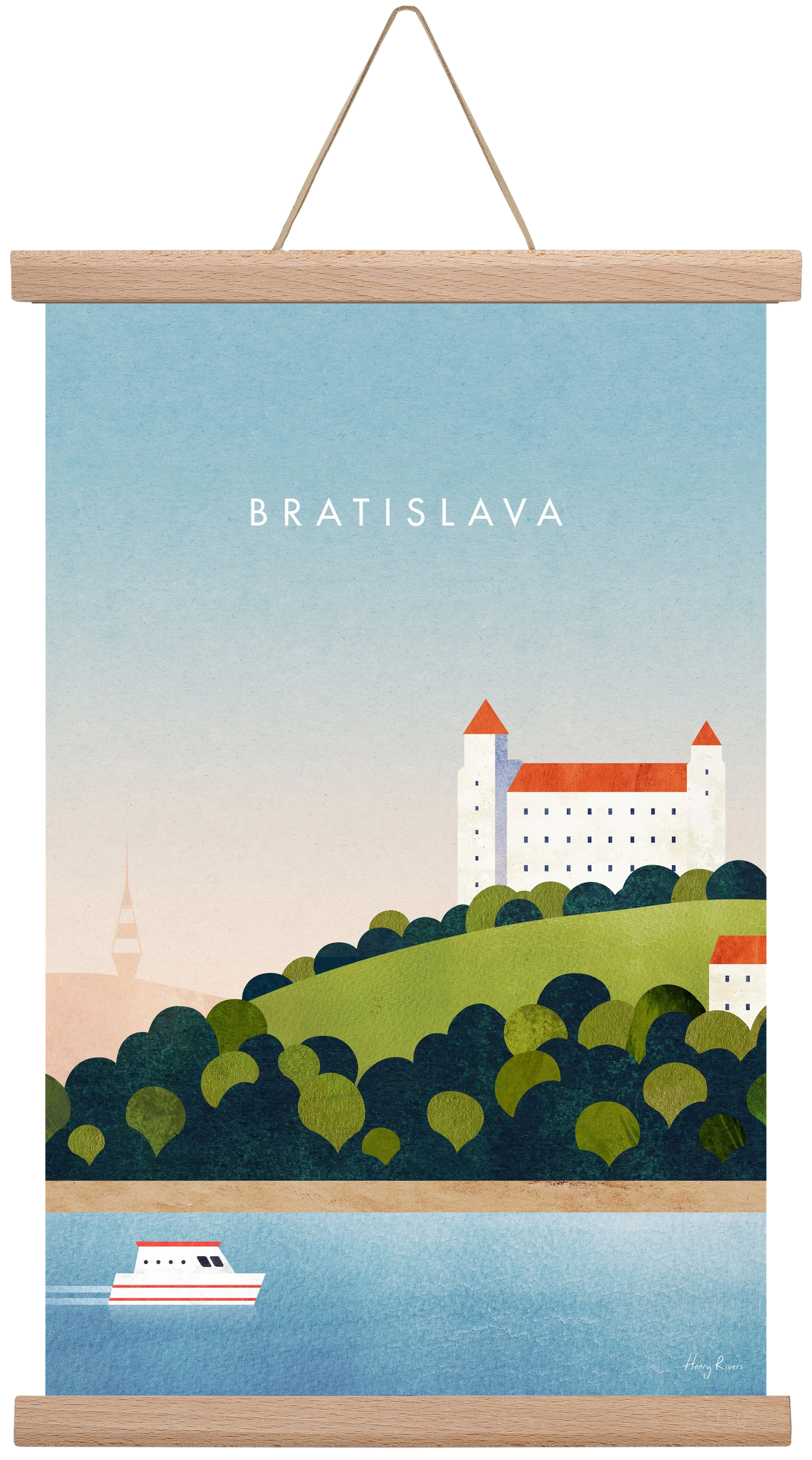 Bratislava Travel Poster, 30x45 cm (30x45 cm), Tölgy akasztó