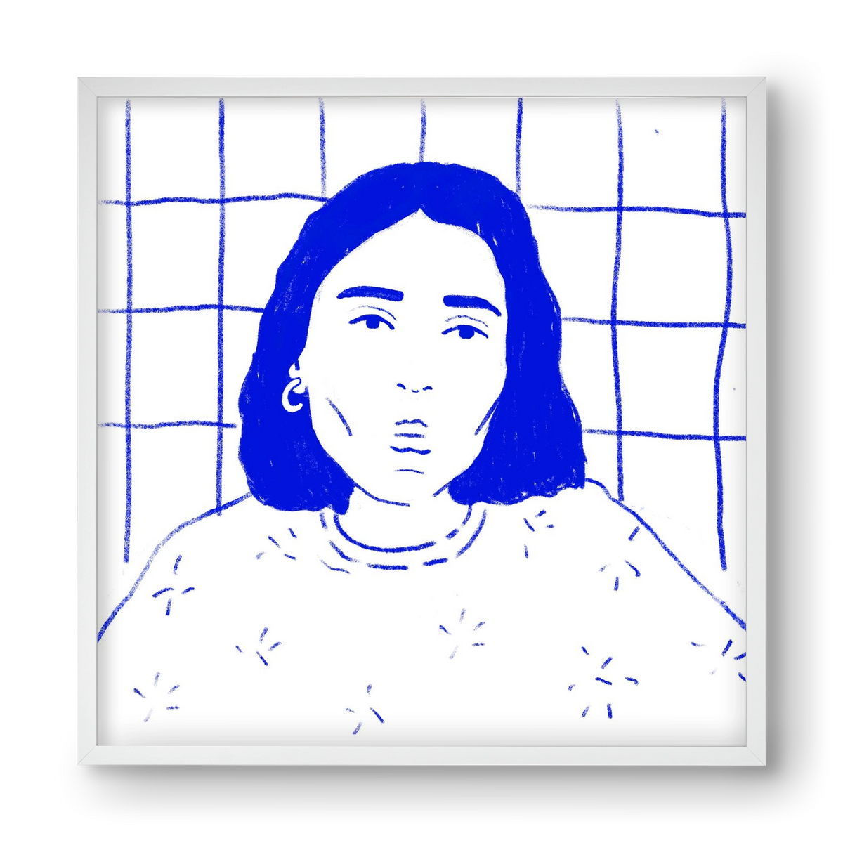 A Stranger, 40x40 cm (40x40 cm), Fehér keret