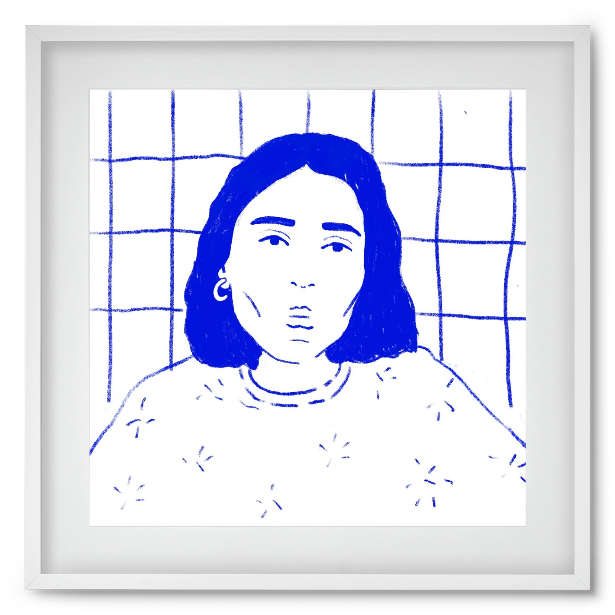 A Stranger, 50x50 cm (40x40 cm), Fehér keret, paszpartuval