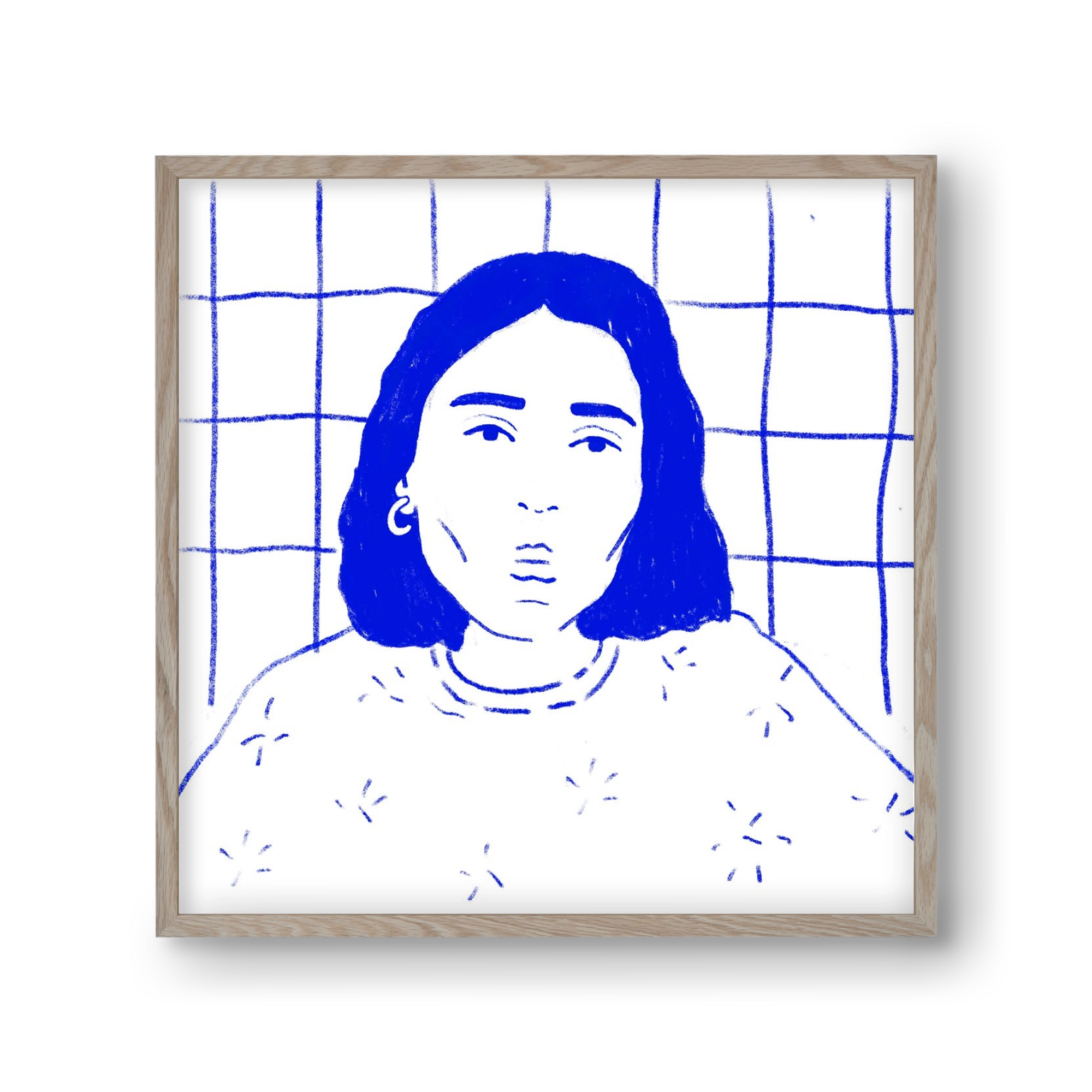 A Stranger, 30x30 cm (30x30 cm), Tölgy keret