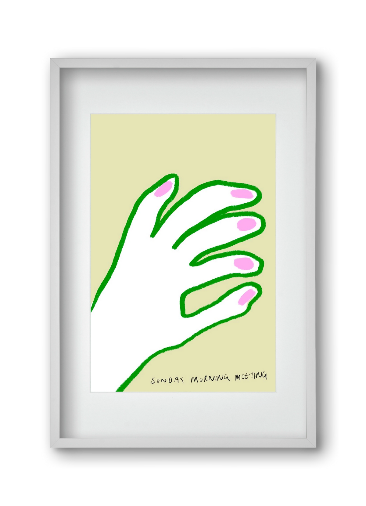 Sunday Morning Meeting, 30x45 cm (20x30 cm), Fehér keret, paszpartuval