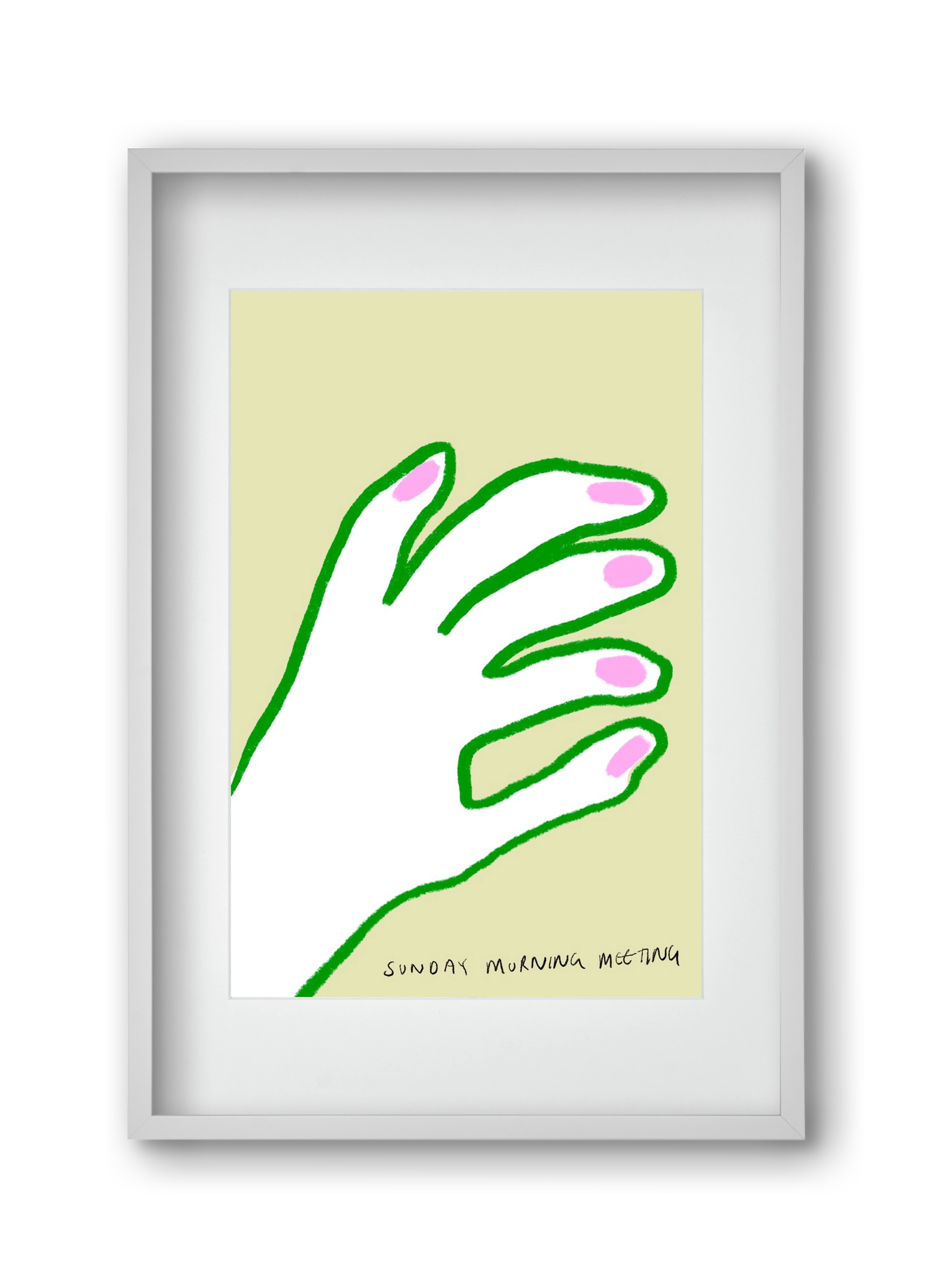 Sunday Morning Meeting, 30x45 cm (20x30 cm), Fehér keret, paszpartuval